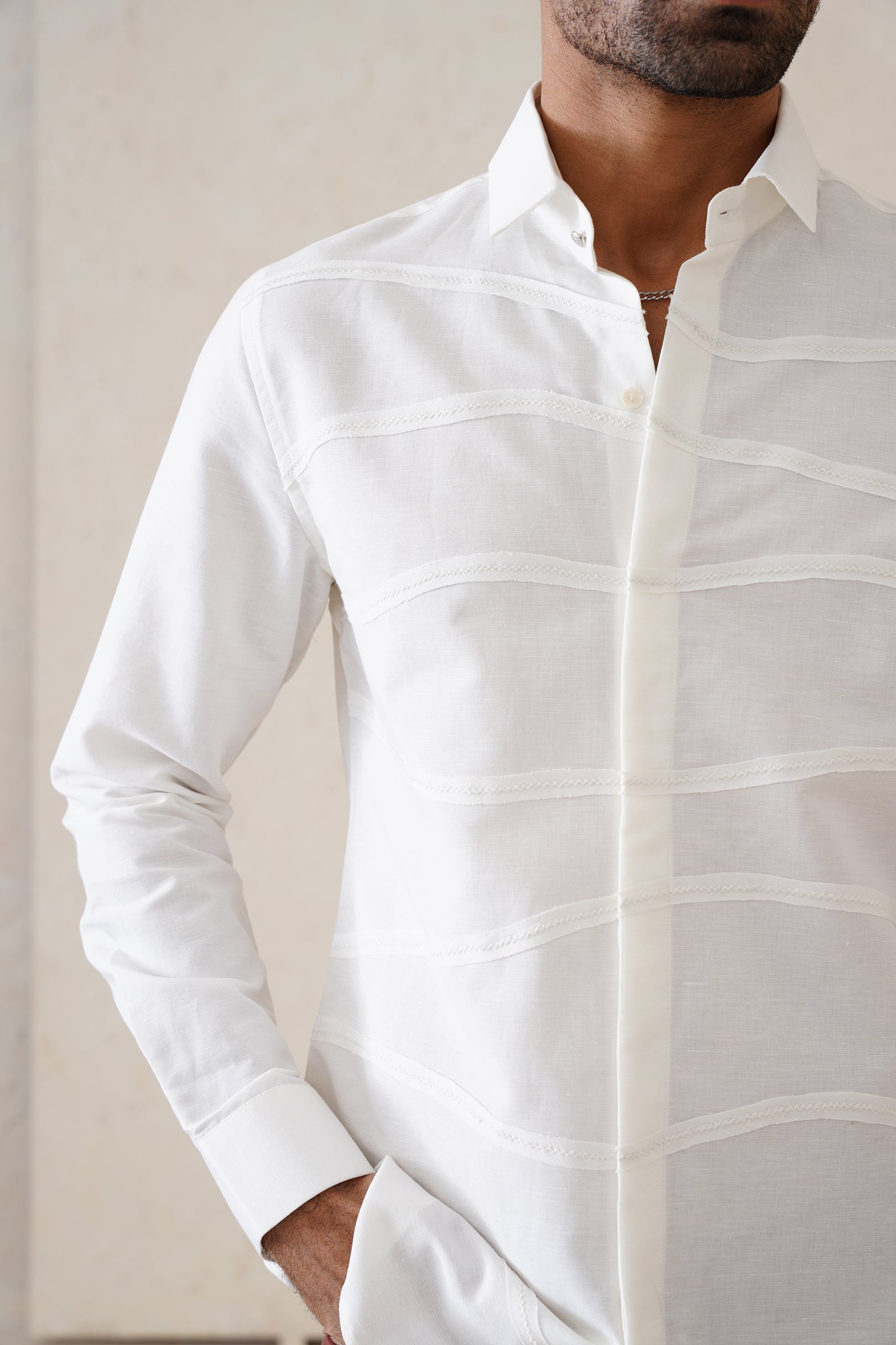 Abstract Cotton-Linen Shirt