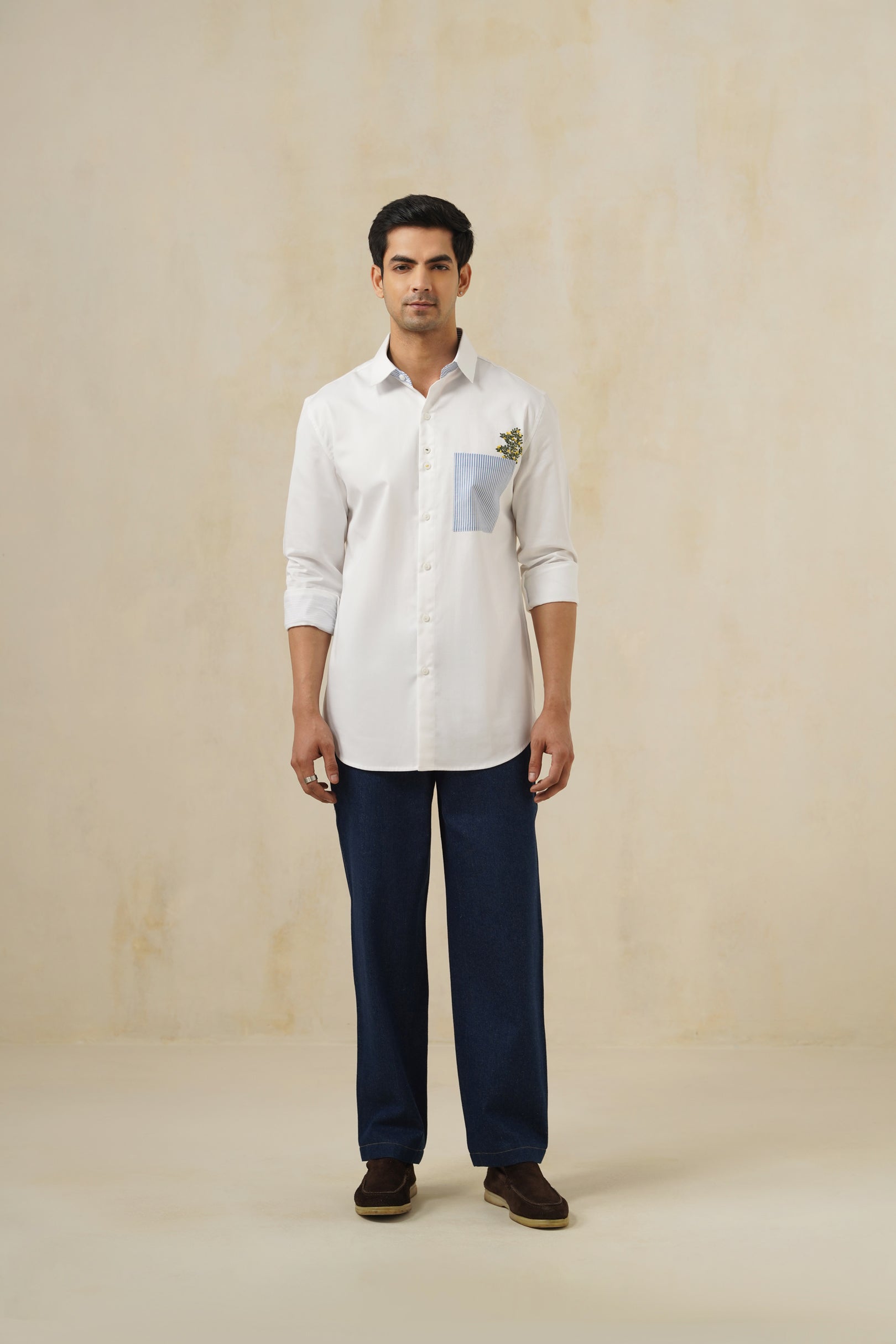 Maison Bloom | Men's White Cotton Shirt