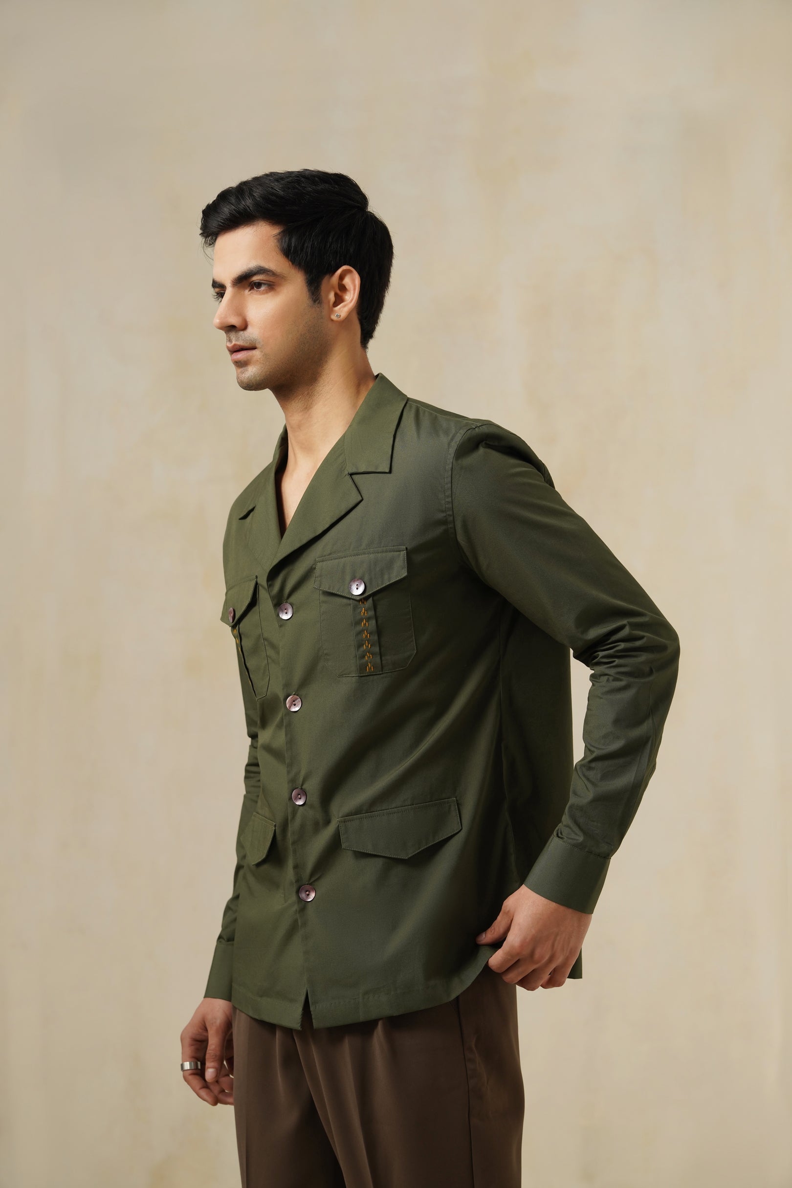 TERRAIN OLIVE | Men's Cotton Shirt
