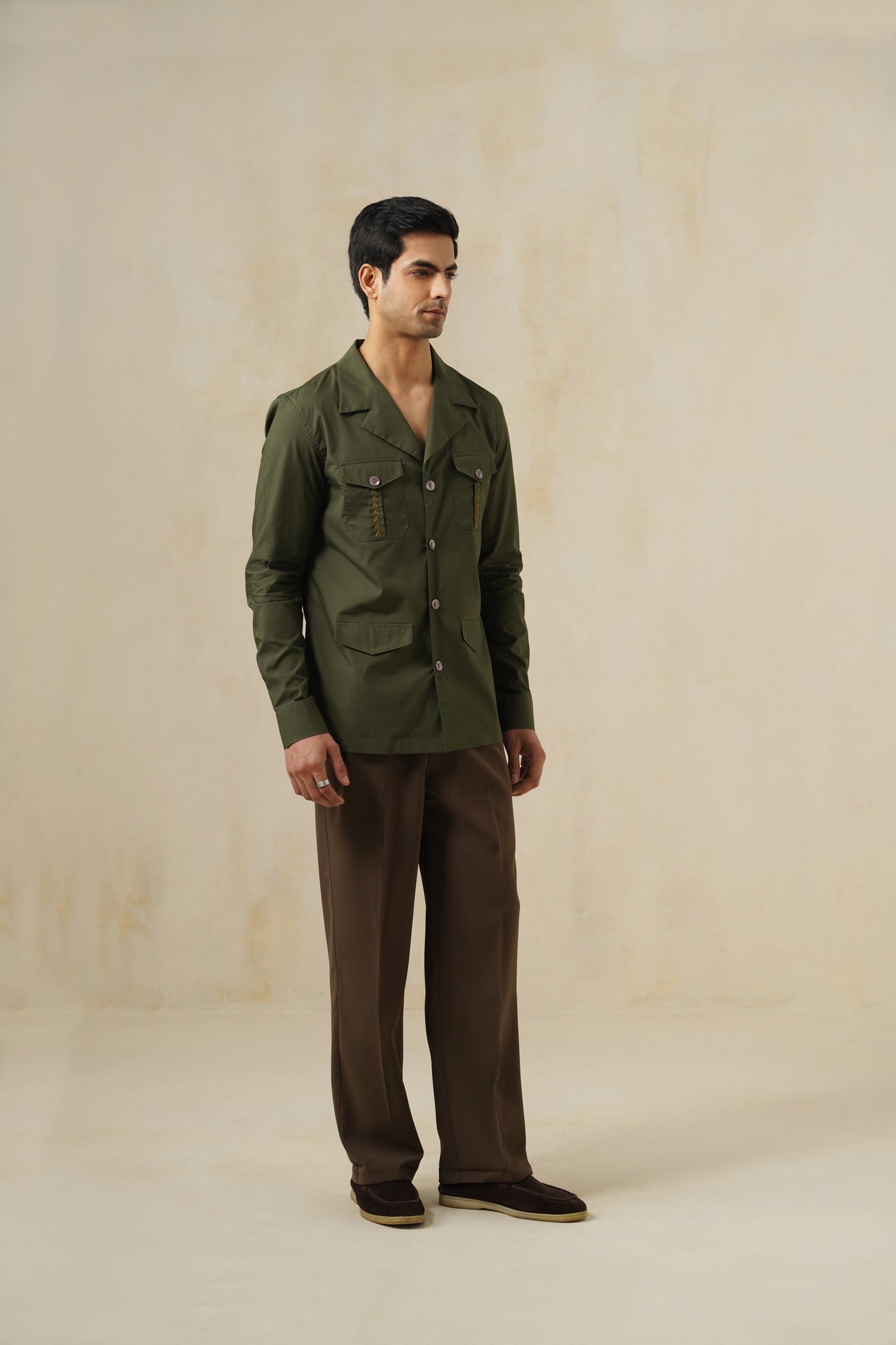 TERRAIN OLIVE | Men's Cotton Shirt