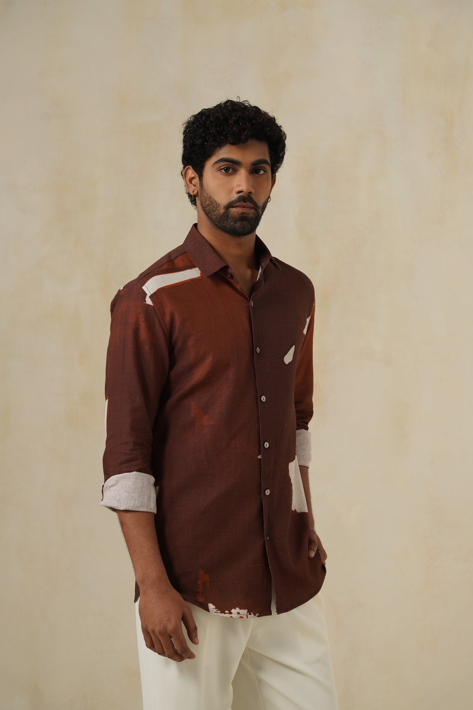 Strokes Shirt | Men's Printed Cotton-Linen Shirt