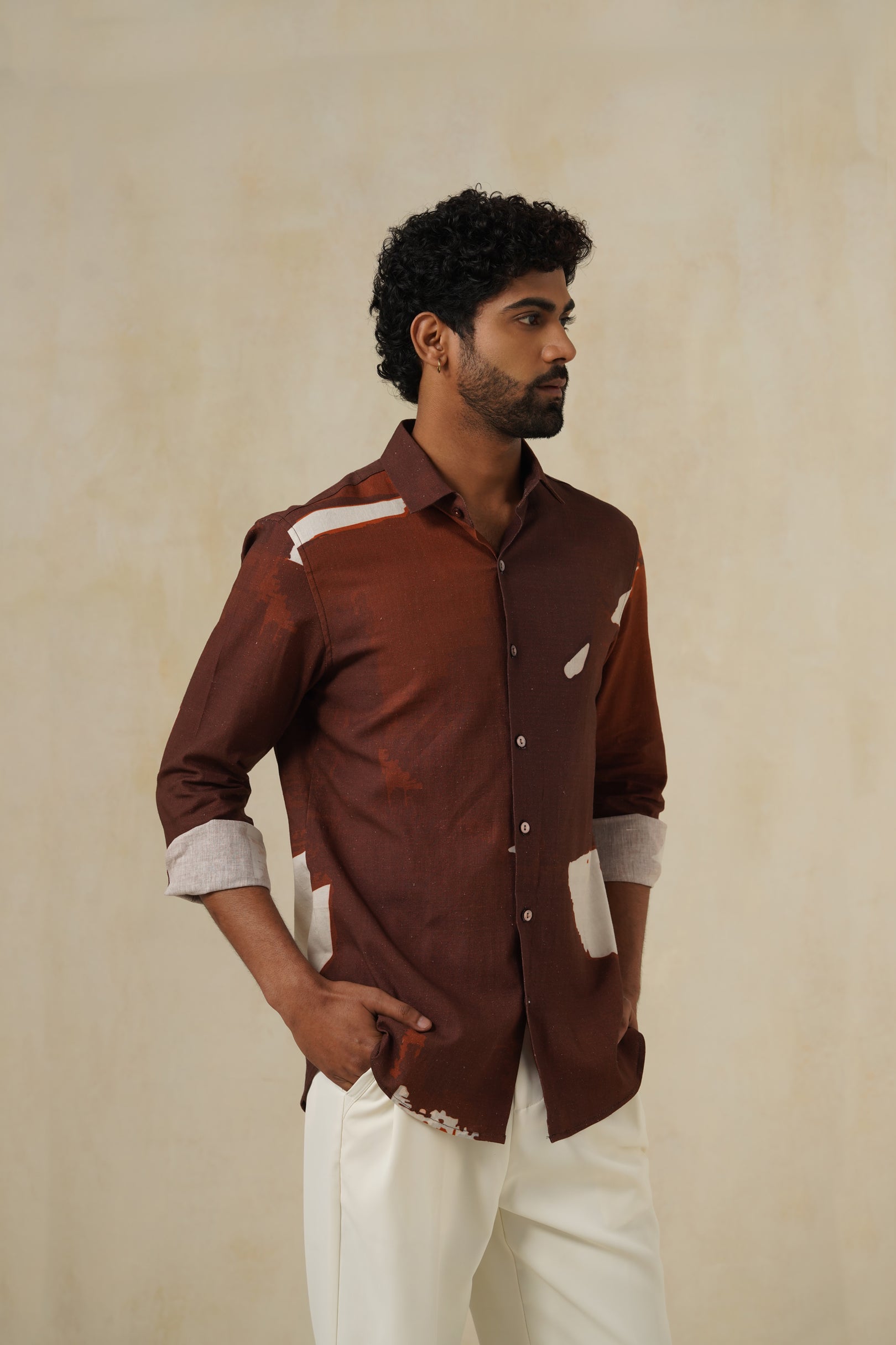 Strokes Shirt | Men's Printed Cotton-Linen Shirt