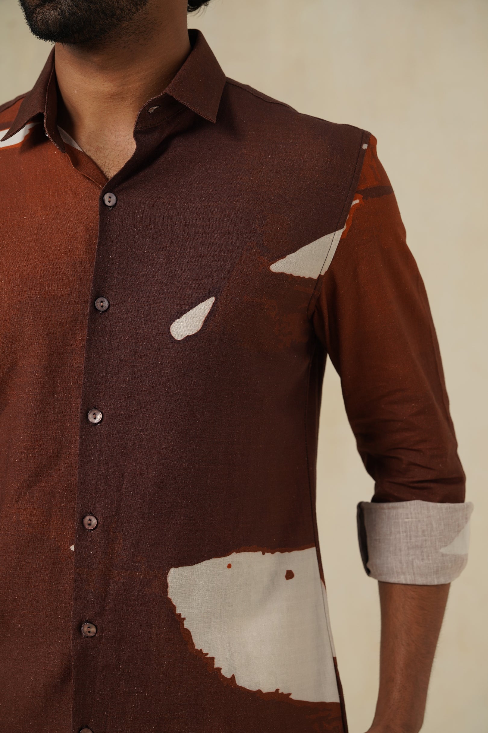 Strokes Shirt | Men's Printed Cotton-Linen Shirt