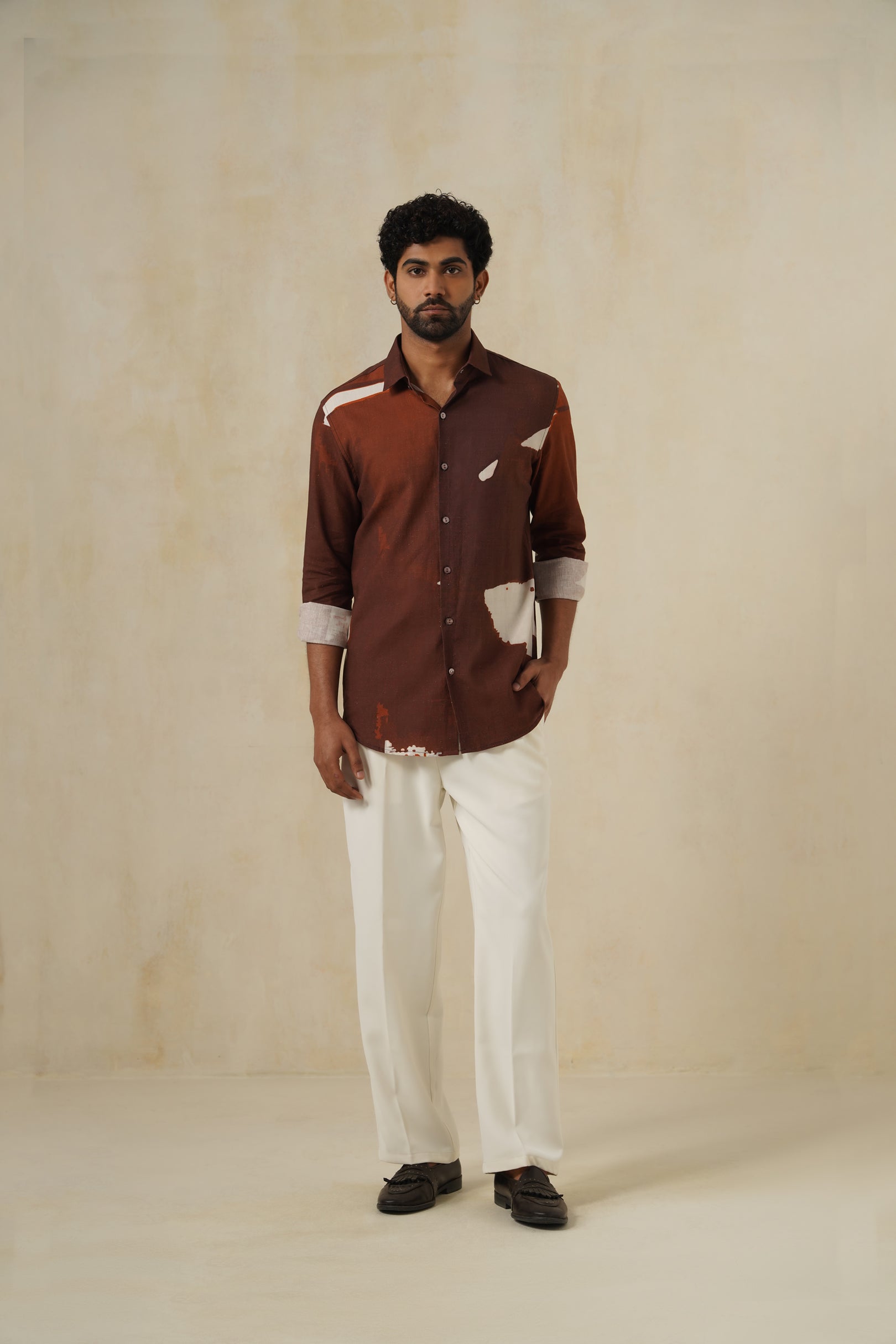 Strokes Shirt | Men's Printed Cotton-Linen Shirt