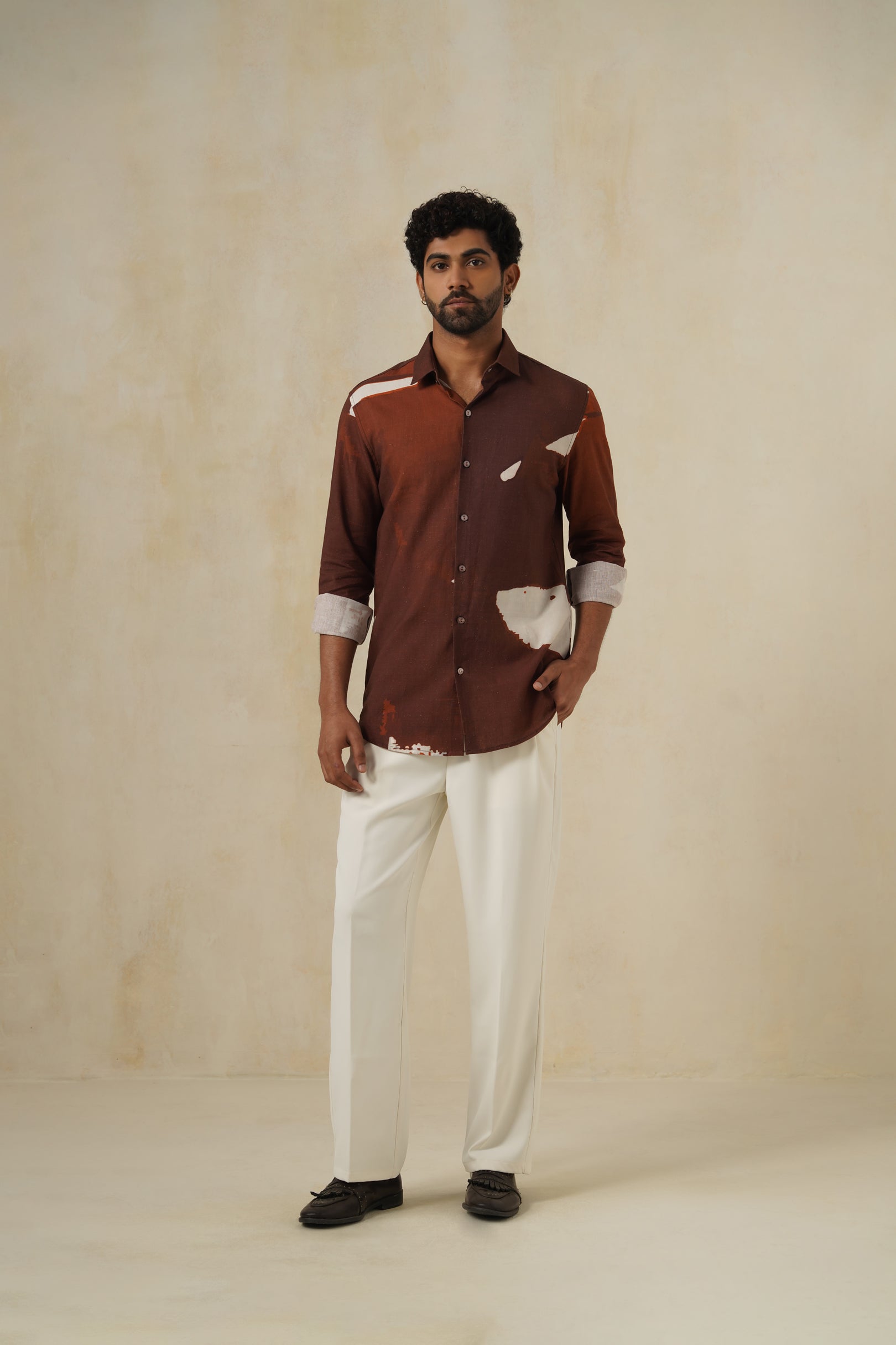 Strokes Shirt | Men's Printed Cotton-Linen Shirt
