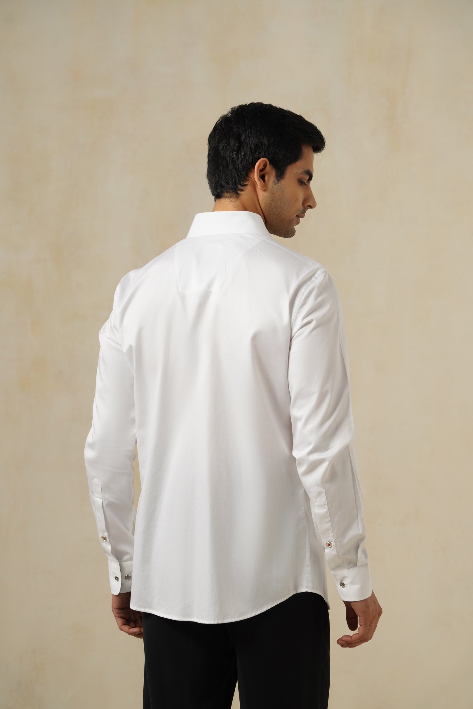 Pocket Palm | Men's White Cotton Shirt