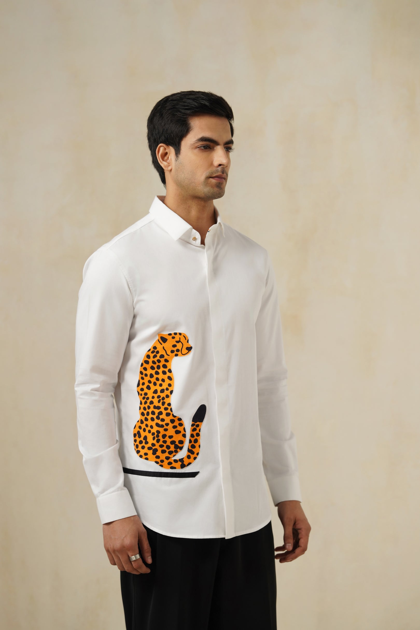 Wild Call | Men's Pinstripe Emb Cotton Shirt