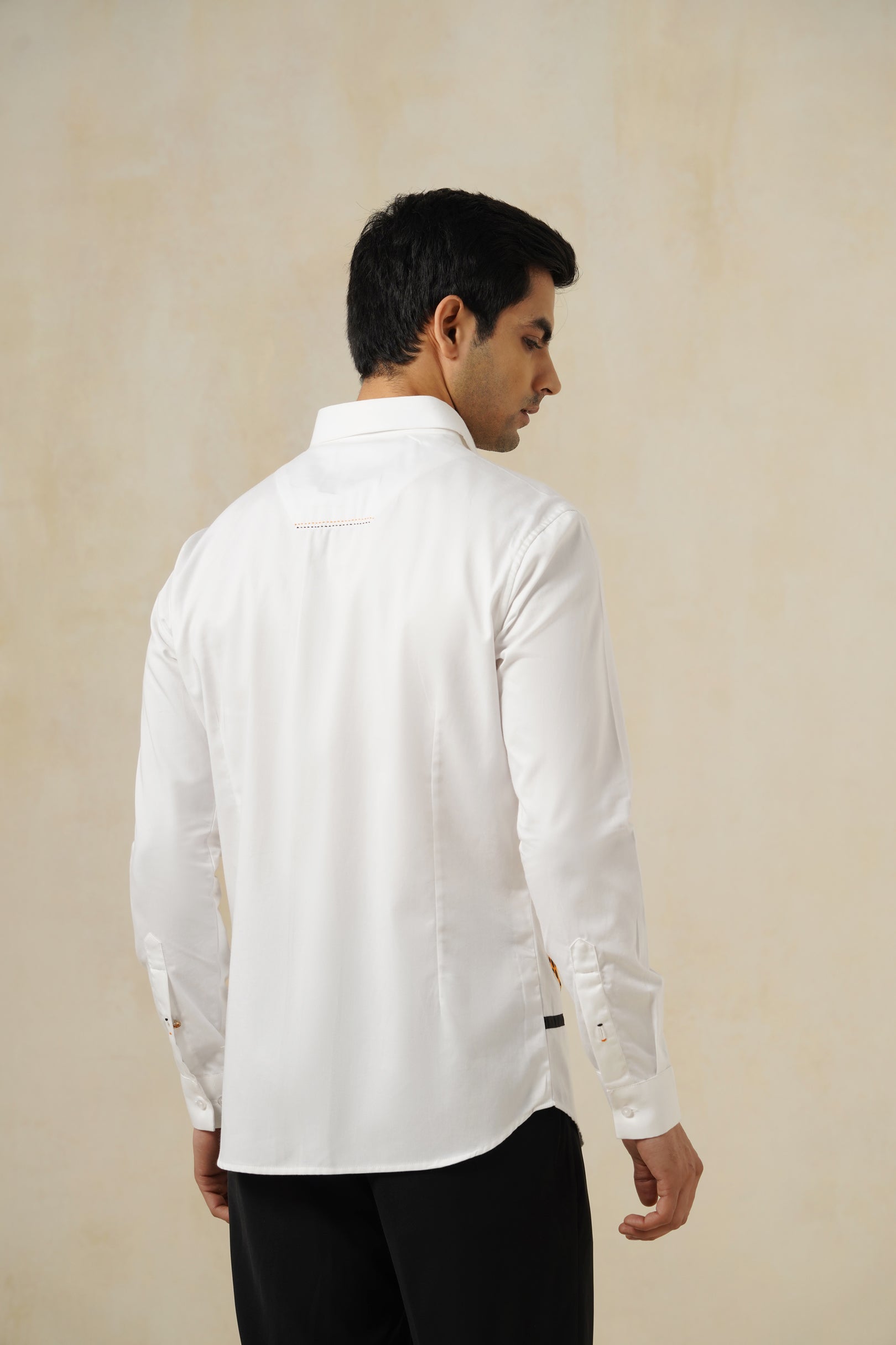 Wild Call | Men's Pinstripe Emb Cotton Shirt