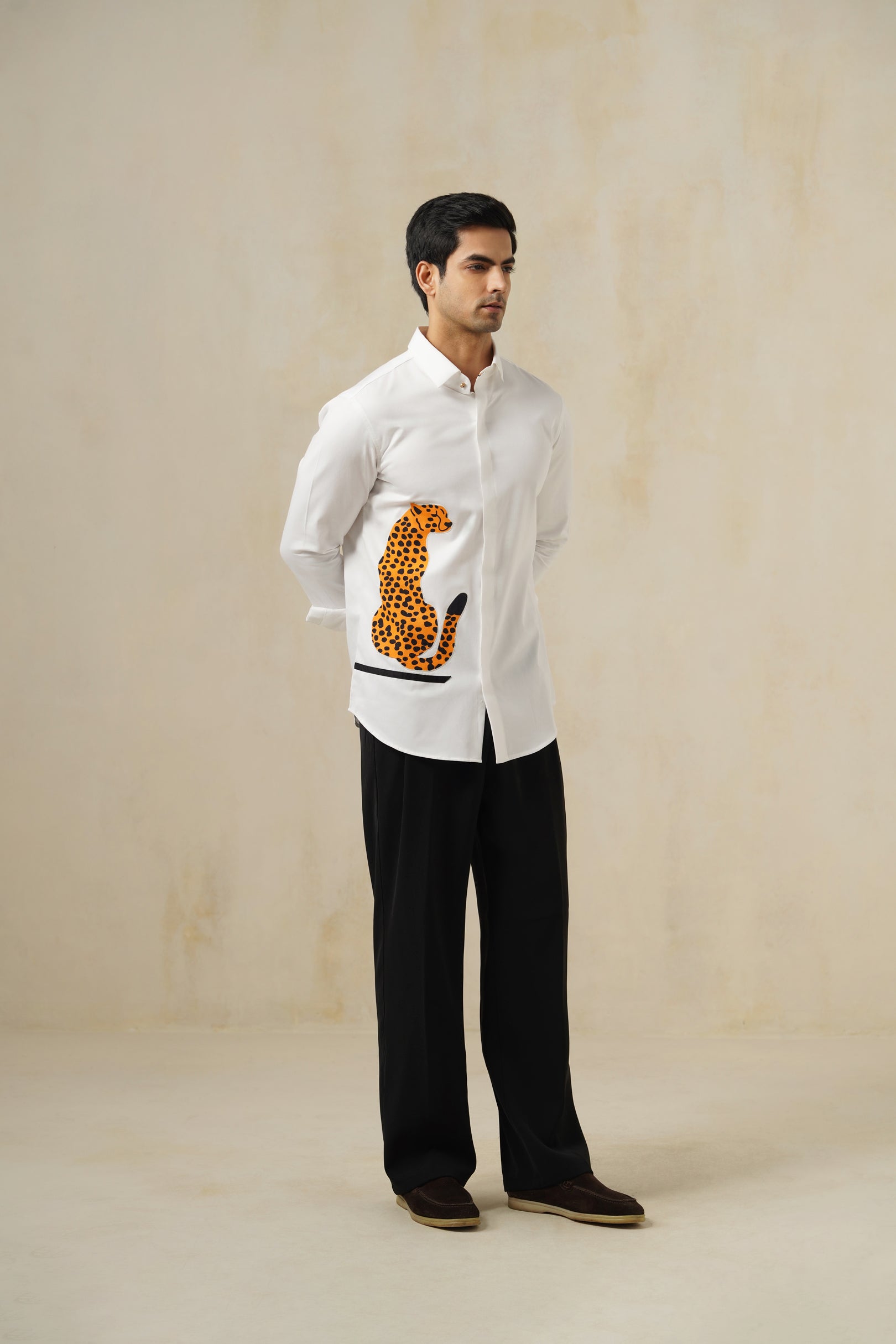 Wild Call | Men's Pinstripe Emb Cotton Shirt