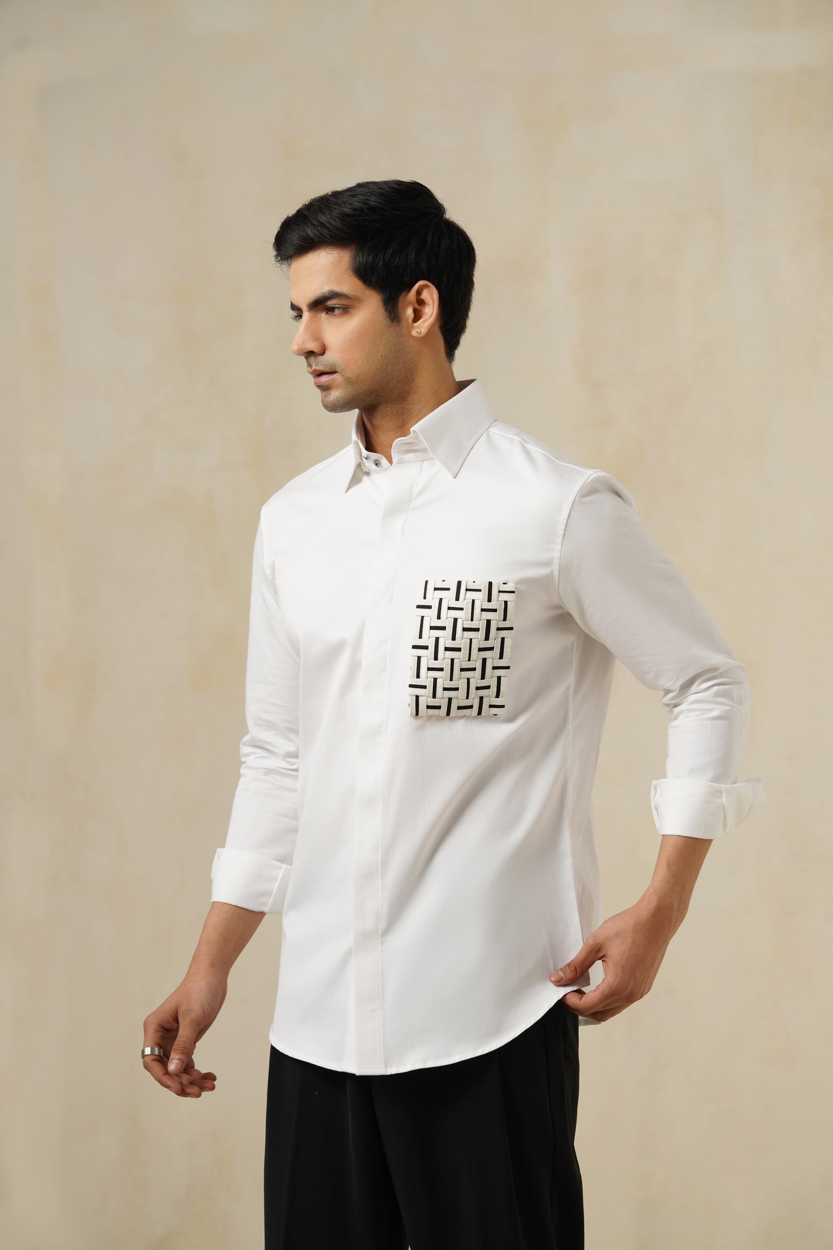 Woven Luxe | Men's White Cotton Shirt