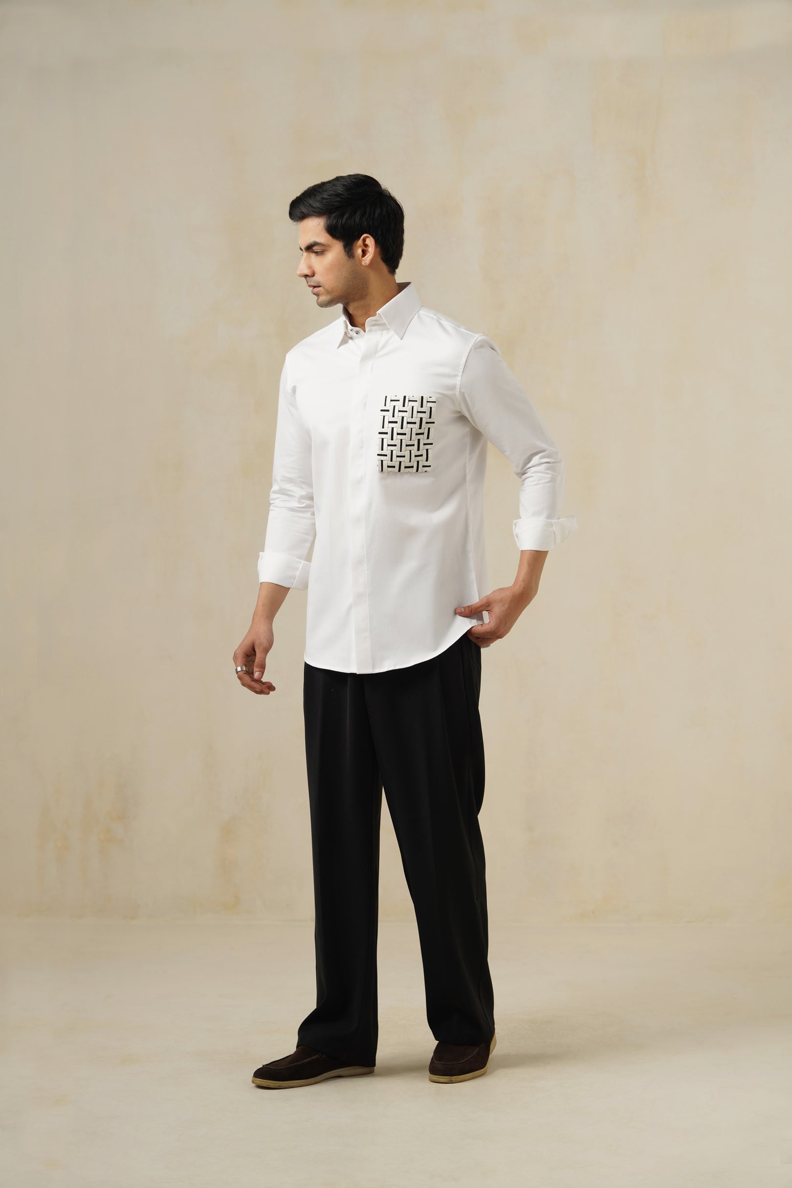 Woven Luxe | Men's White Cotton Shirt