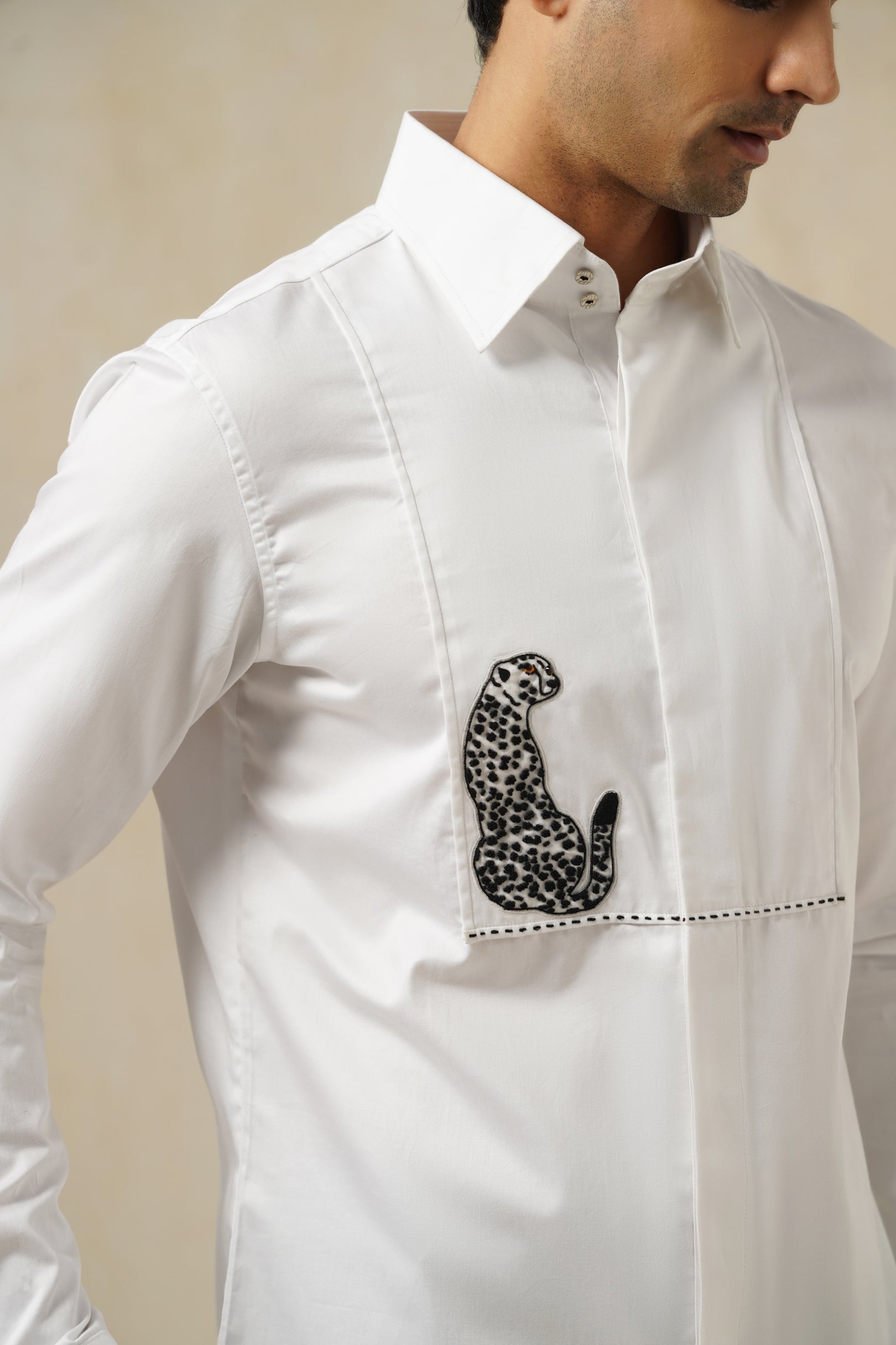 Wild Luxe | Men's Emb Cotton Shirt