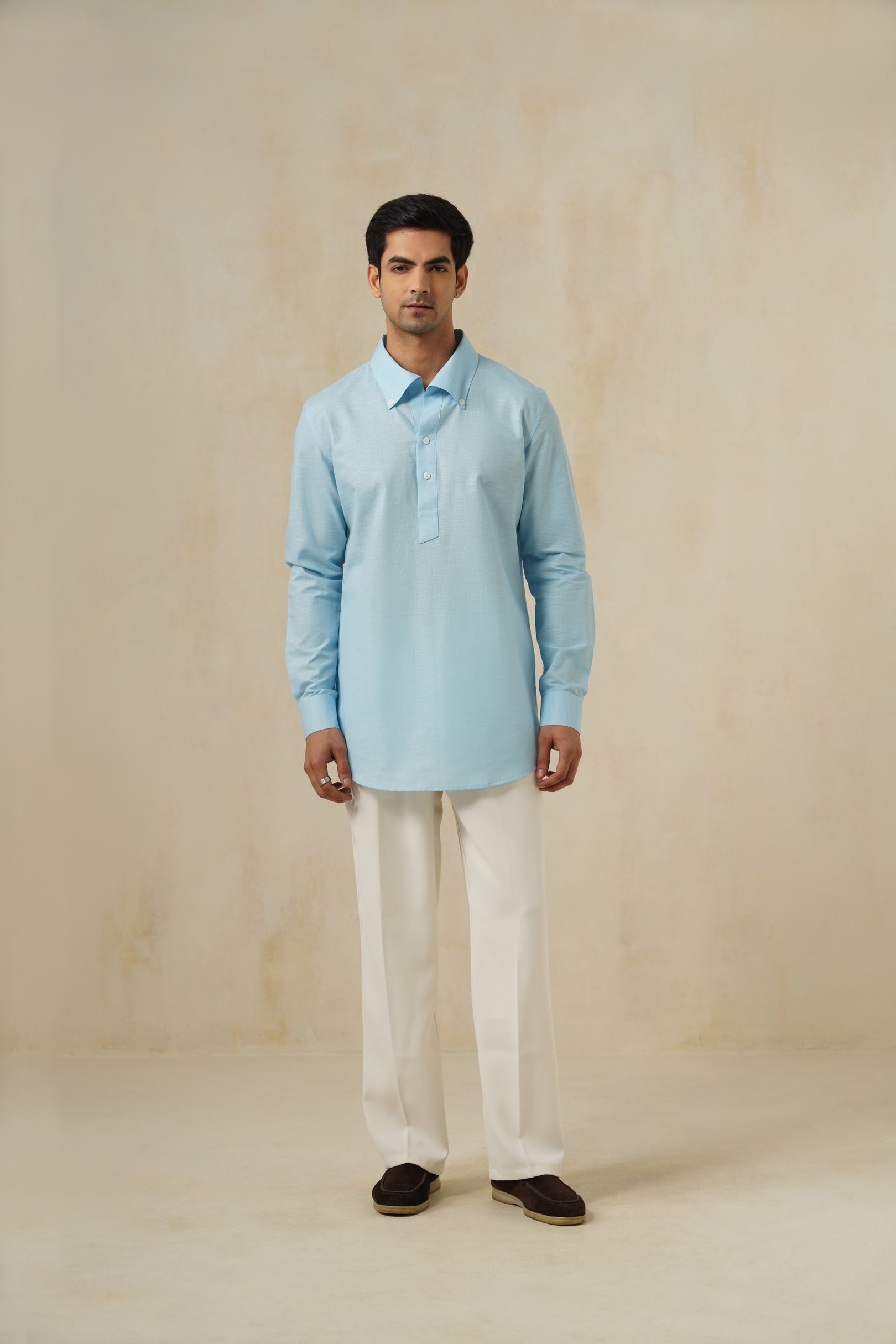 Sky Aero Placket | Men's Linen Shirt