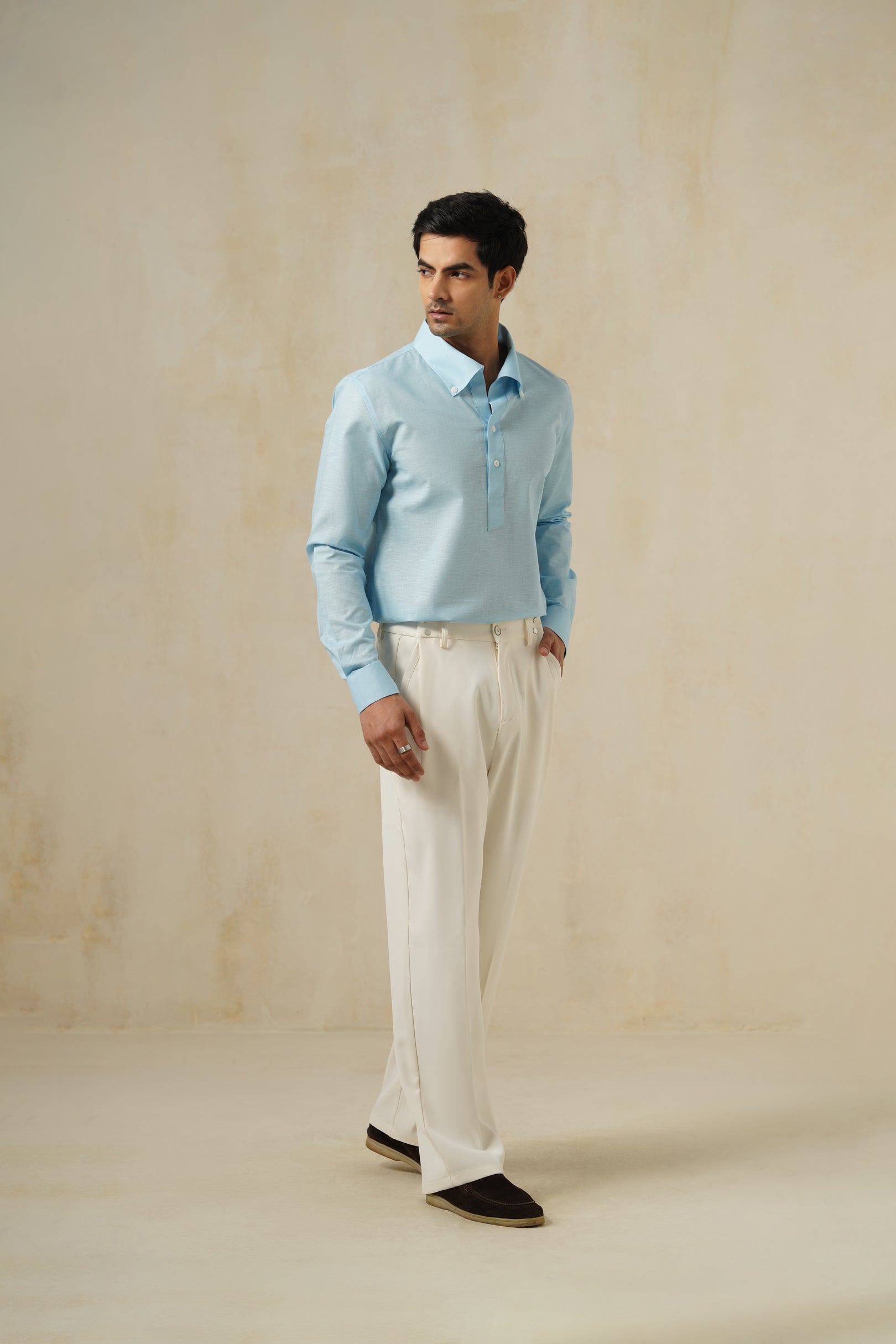 Sky Aero Placket | Men's Linen Shirt
