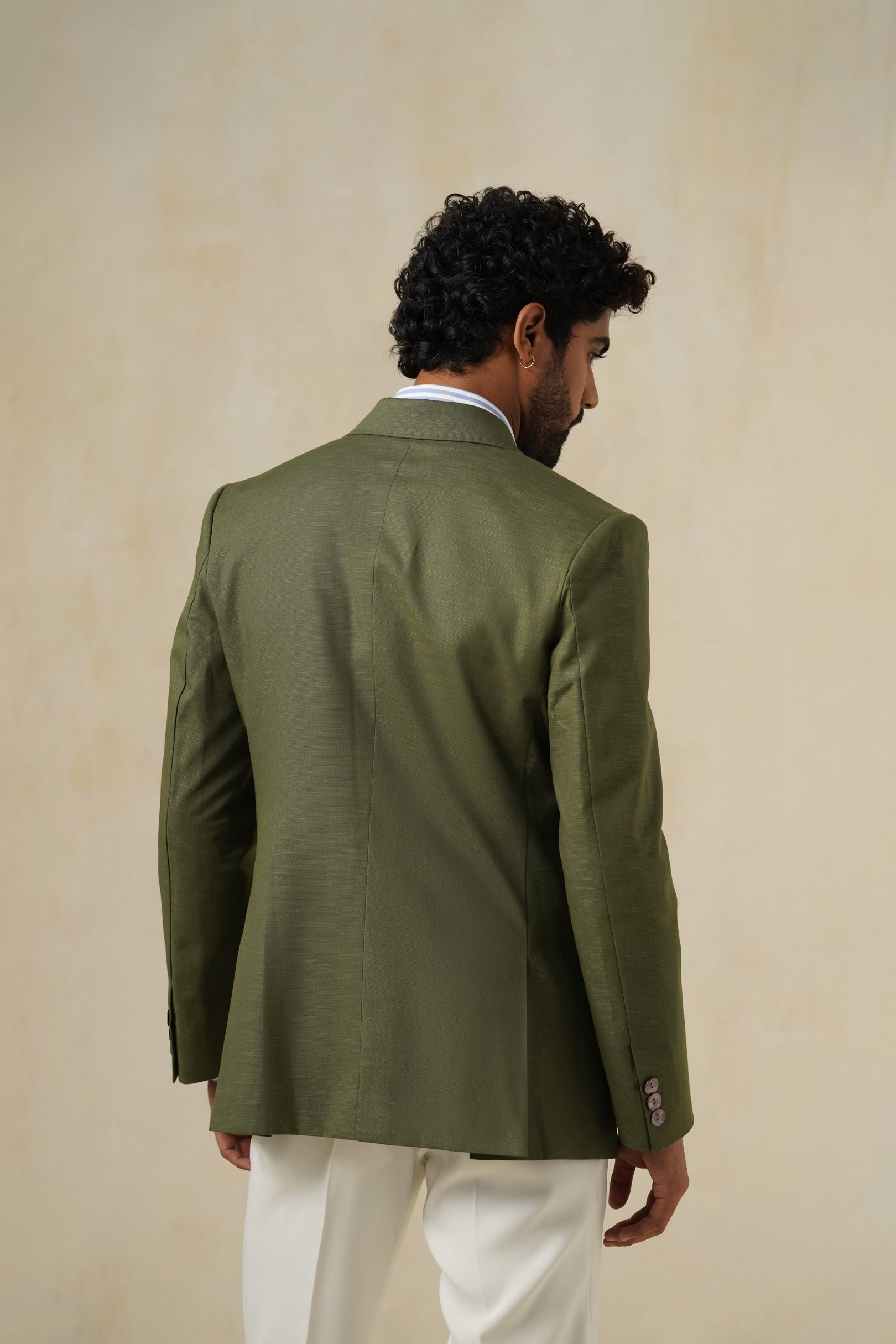 COMO OLIVE | Men's Linen Blazer