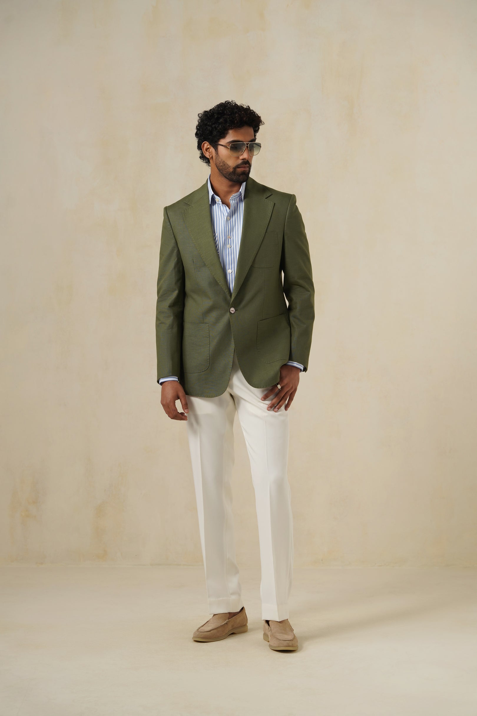 COMO OLIVE | Men's Linen Blazer