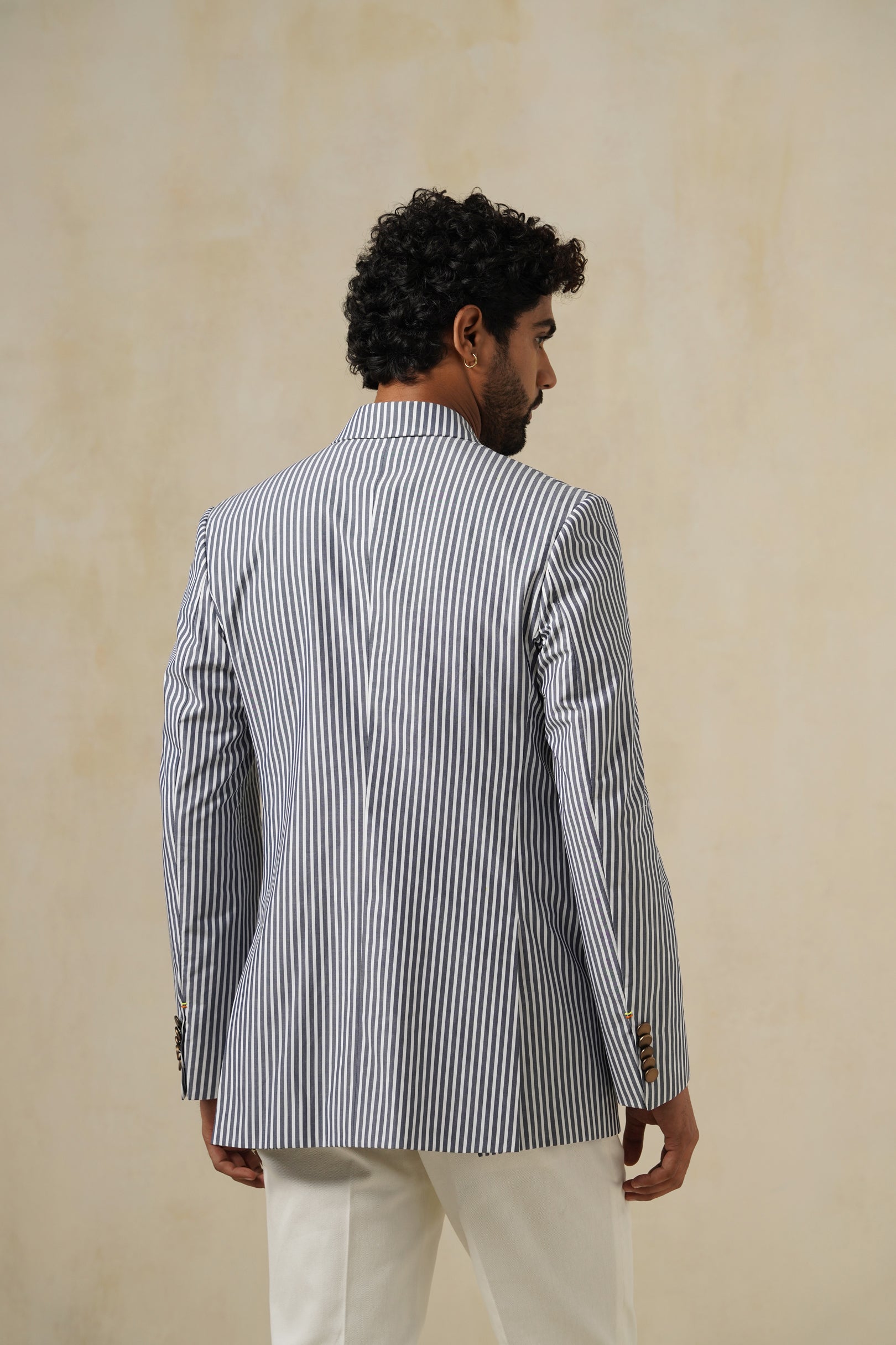STRIPED JACKET | Men's Cotton Twill Blazer