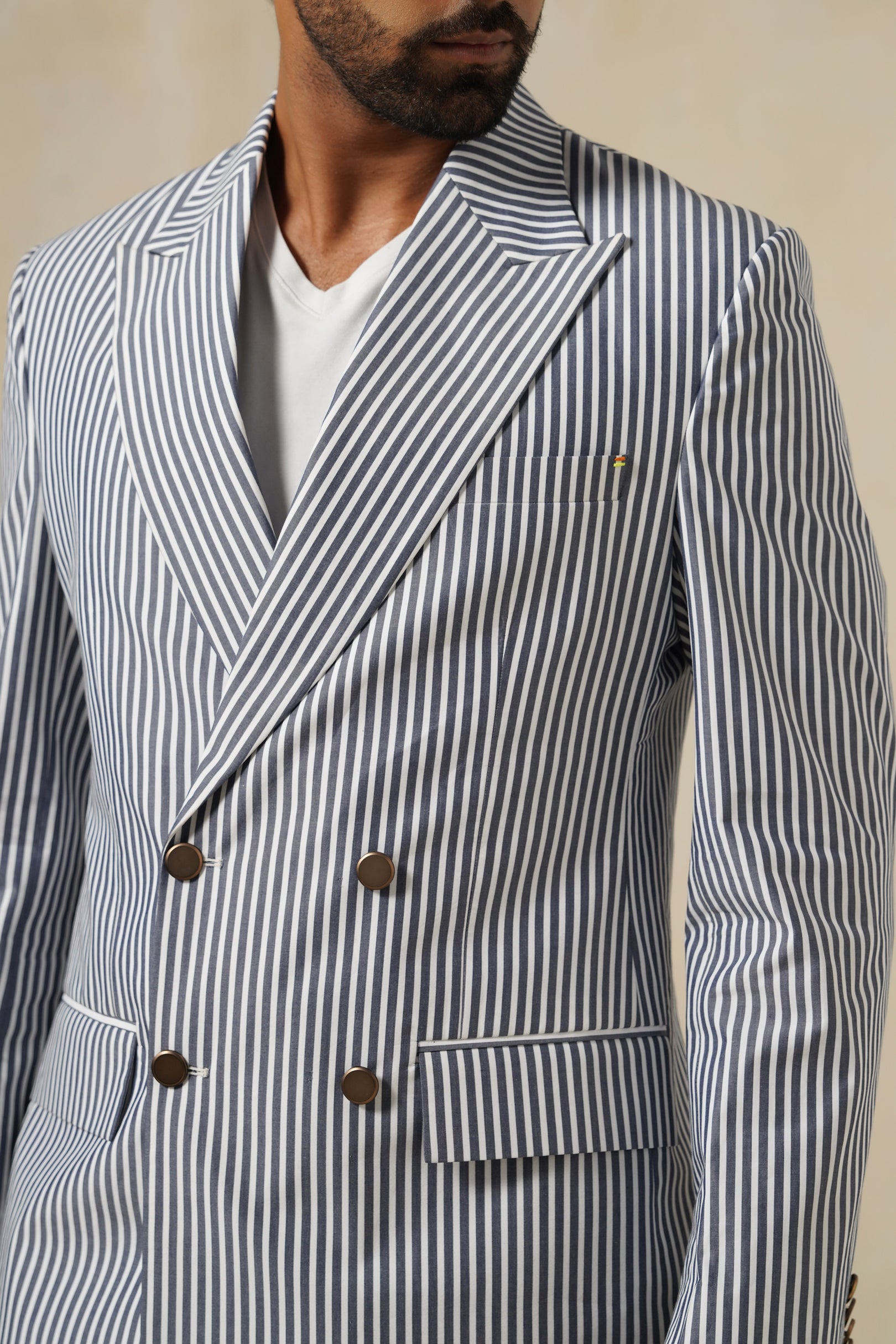 STRIPED JACKET | Men's Cotton Twill Blazer
