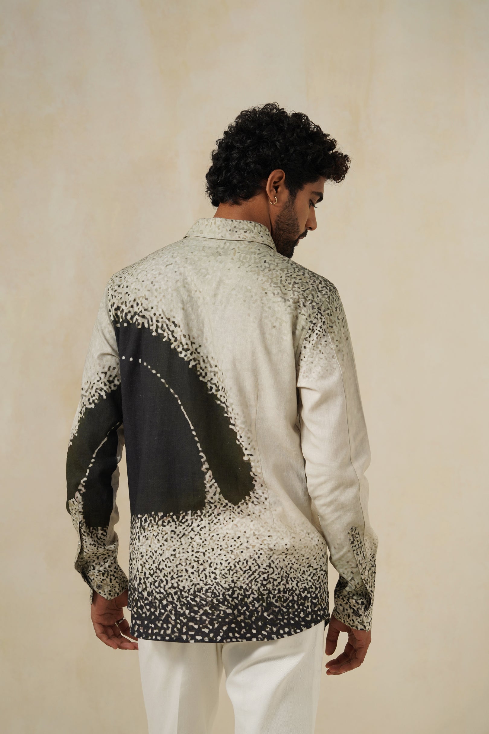 Messier | Men's Printed Cotton-Linen Shirt