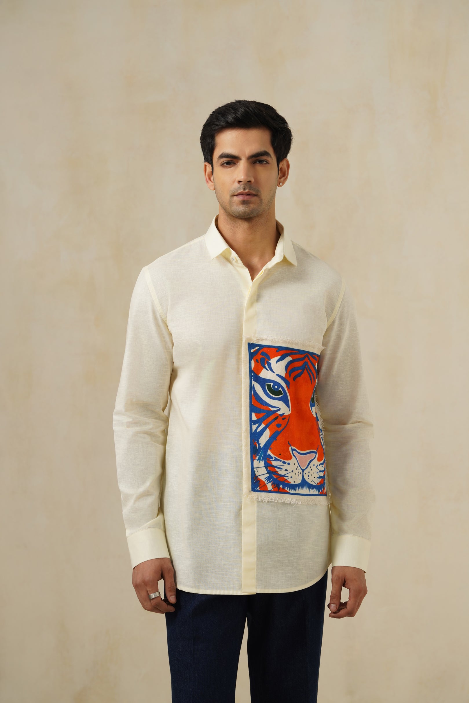 Linen Roar | Men's Printed Cotton-Linen Shirt