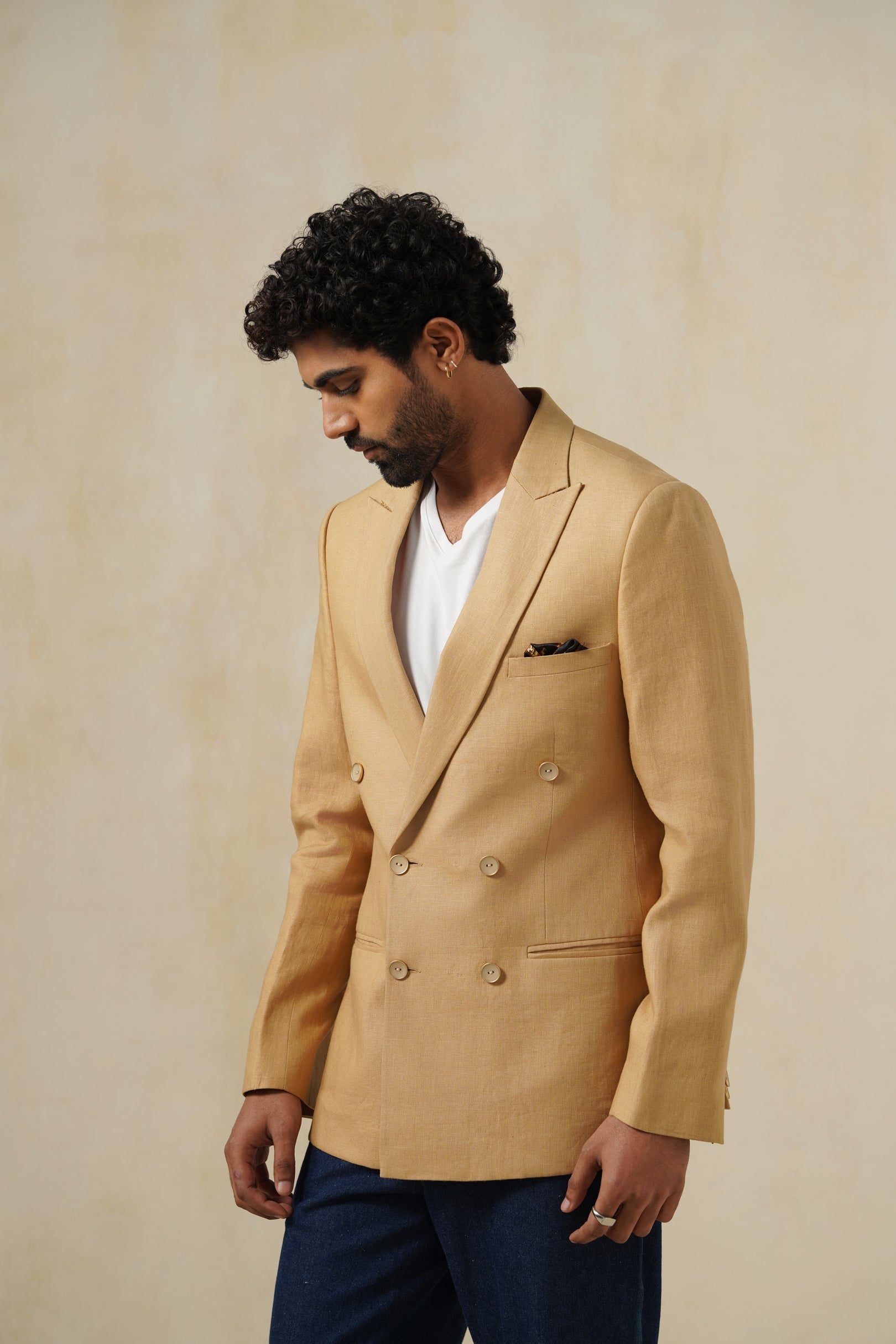 CAMEL DB | Men's Linen Blazer