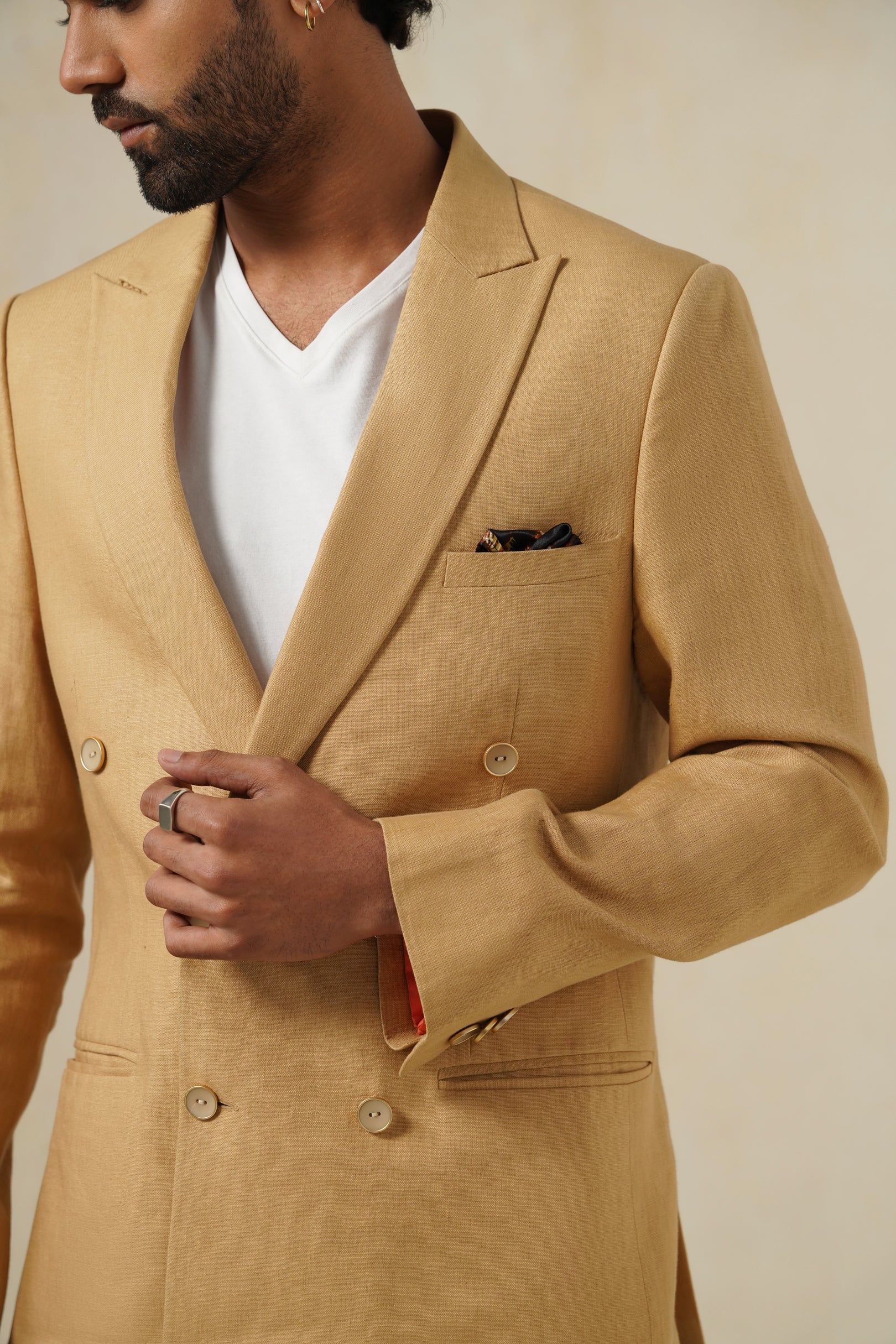 CAMEL DB | Men's Linen Blazer