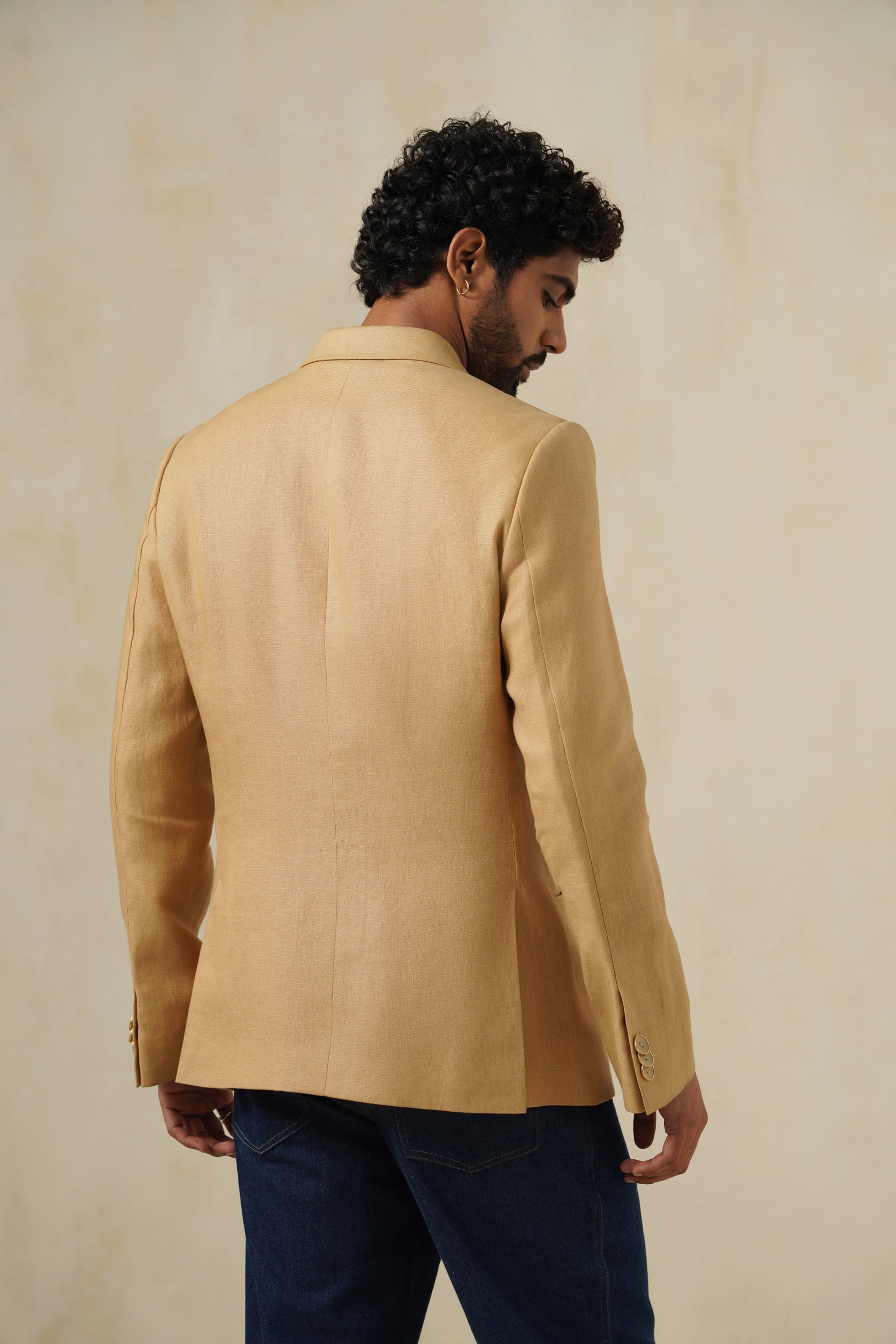 CAMEL DB | Men's Linen Blazer