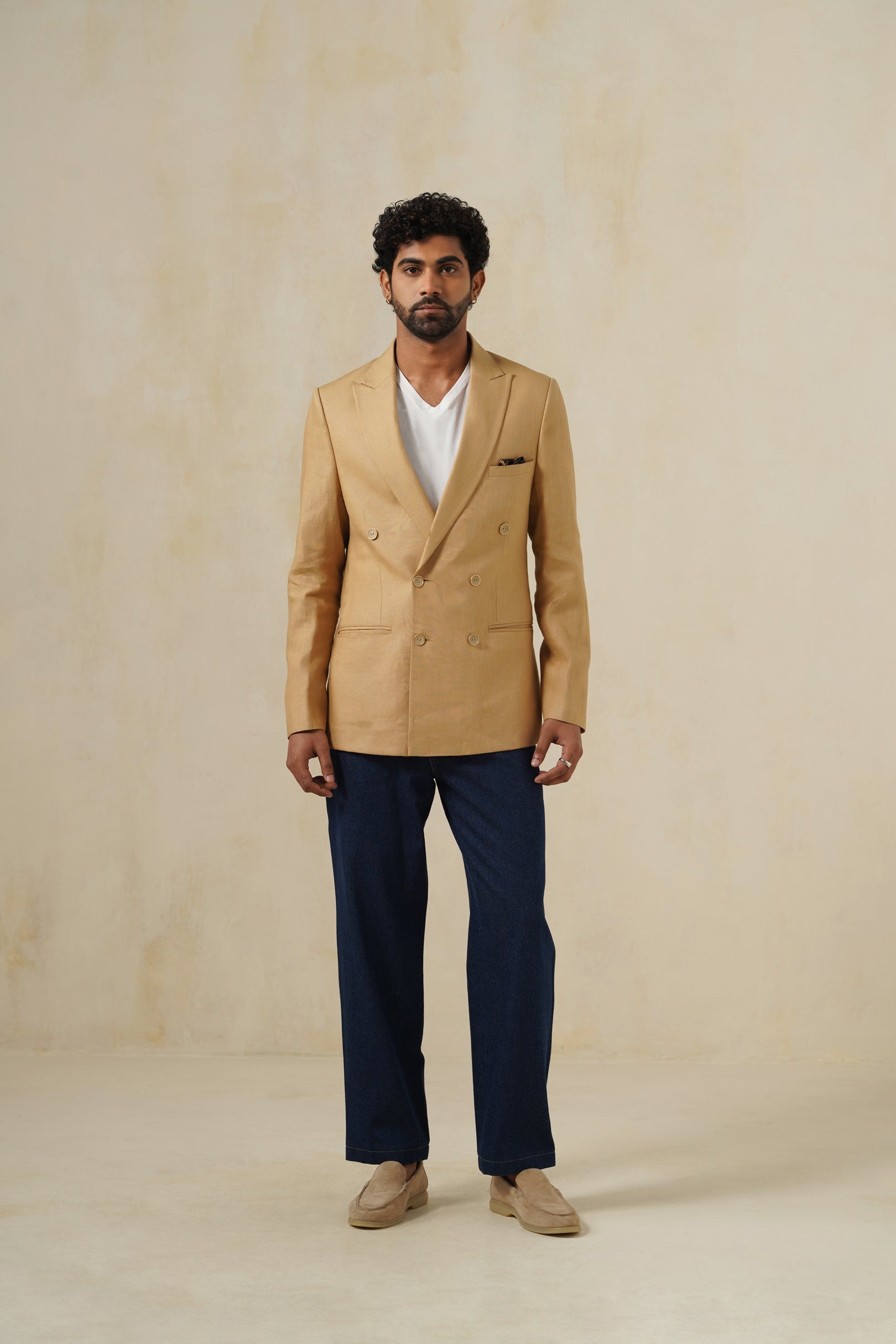 CAMEL DB | Men's Linen Blazer