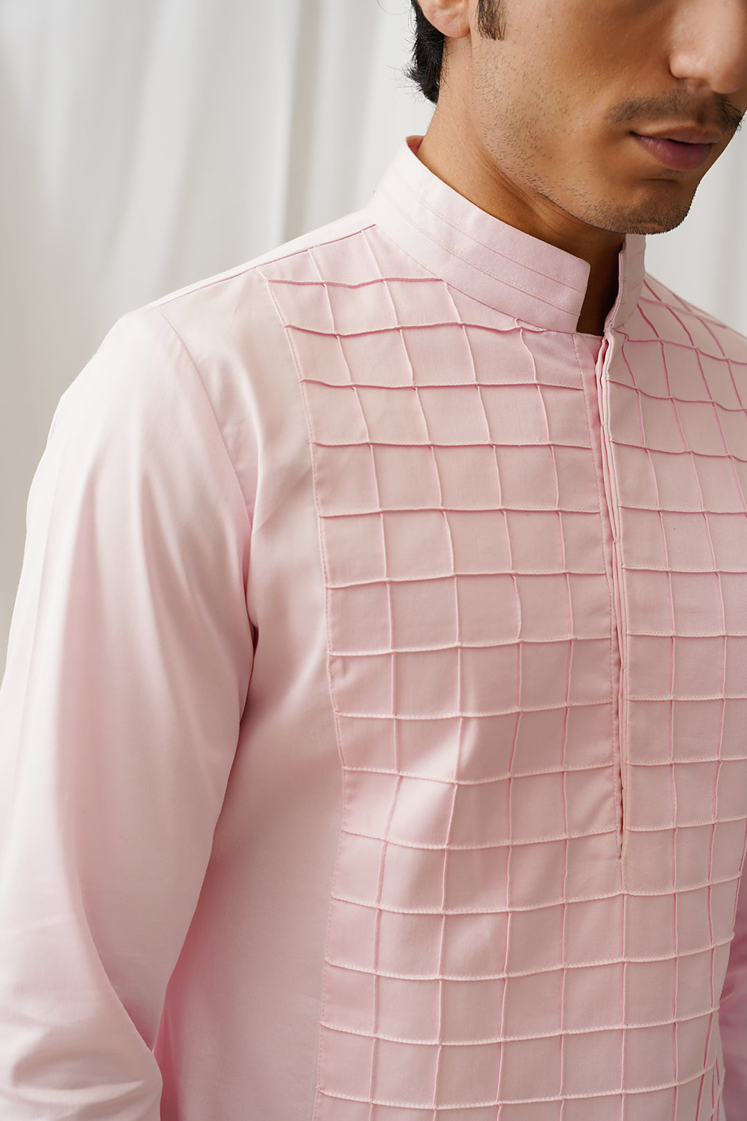 Pink Textured Kurta