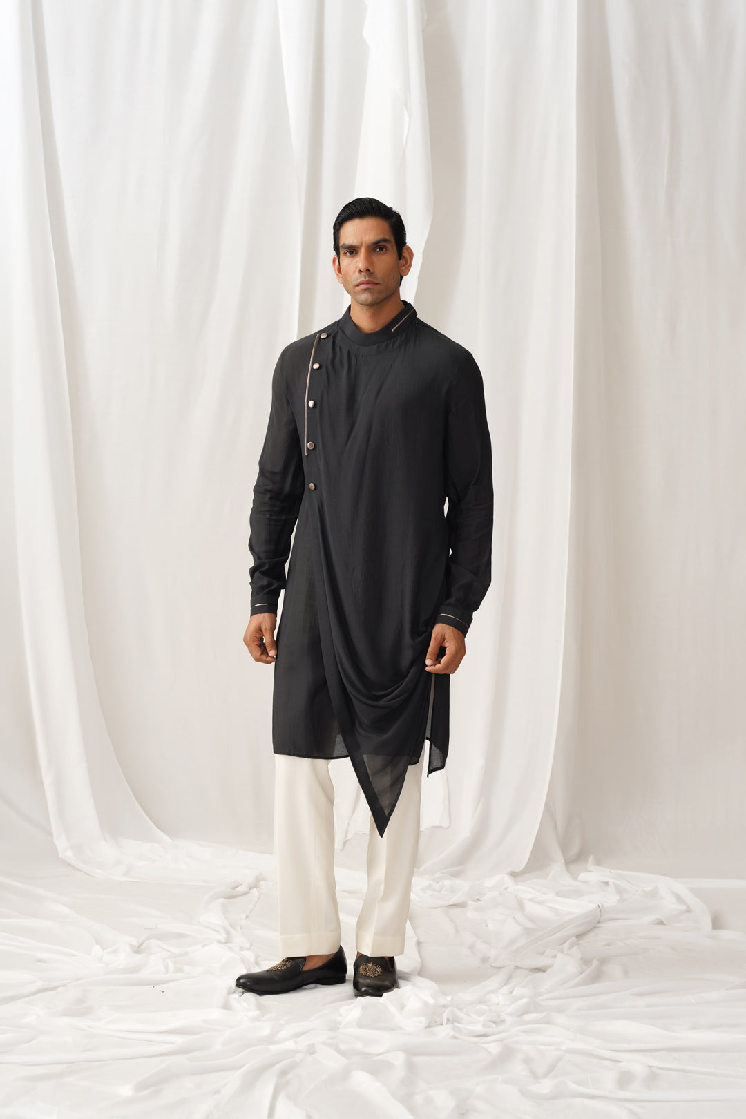 Draped Noir Kurta