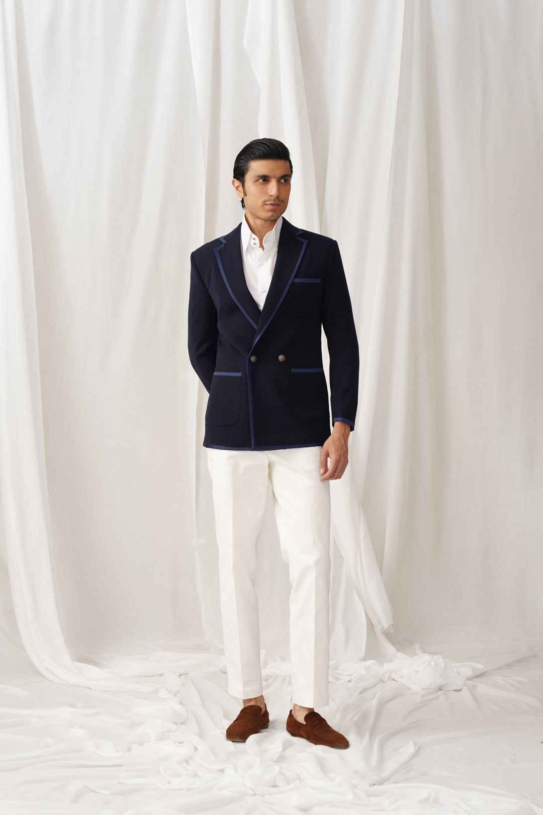 Navy Piping Blazer