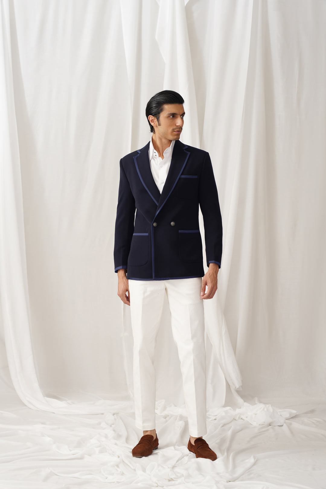 Navy Piping Blazer