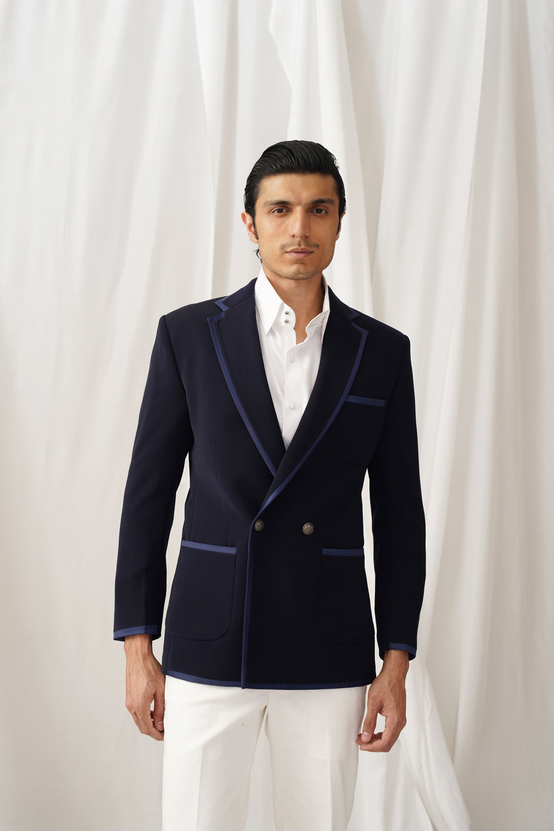 Navy Piping Blazer