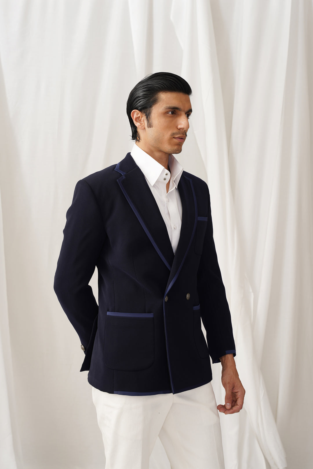 Navy Piping Blazer