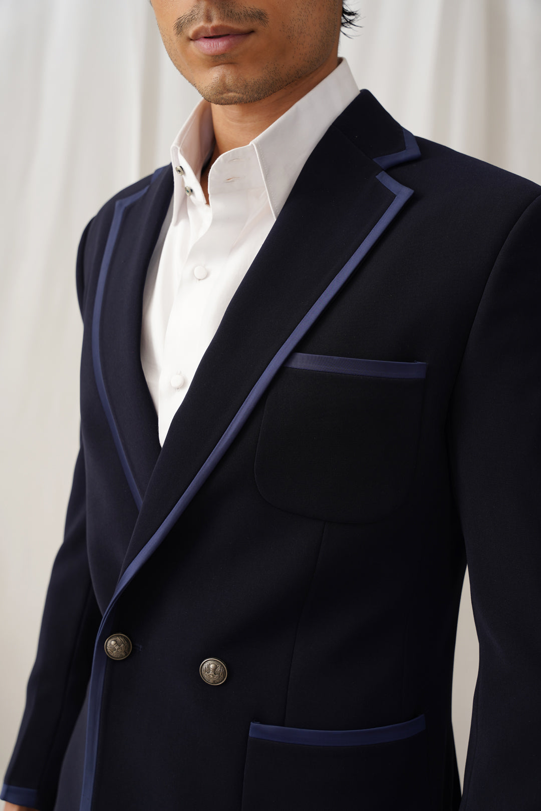 Navy Piping Blazer