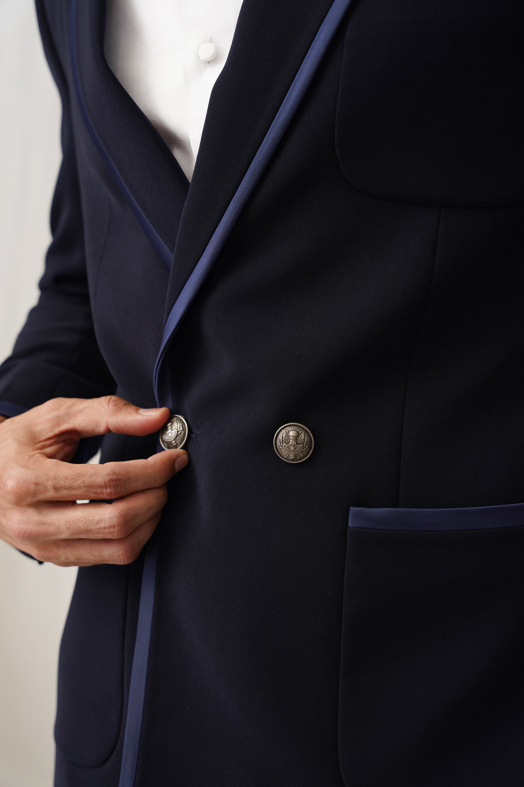 Navy Piping Blazer