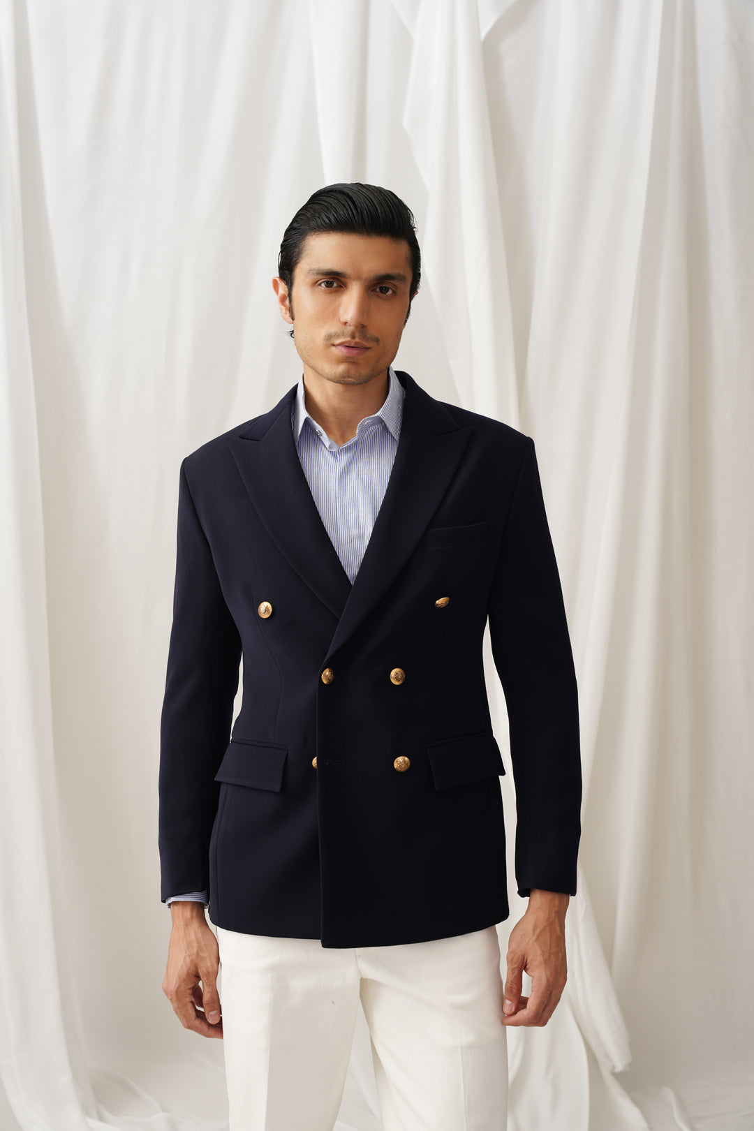 Navy Double-breast Blazer