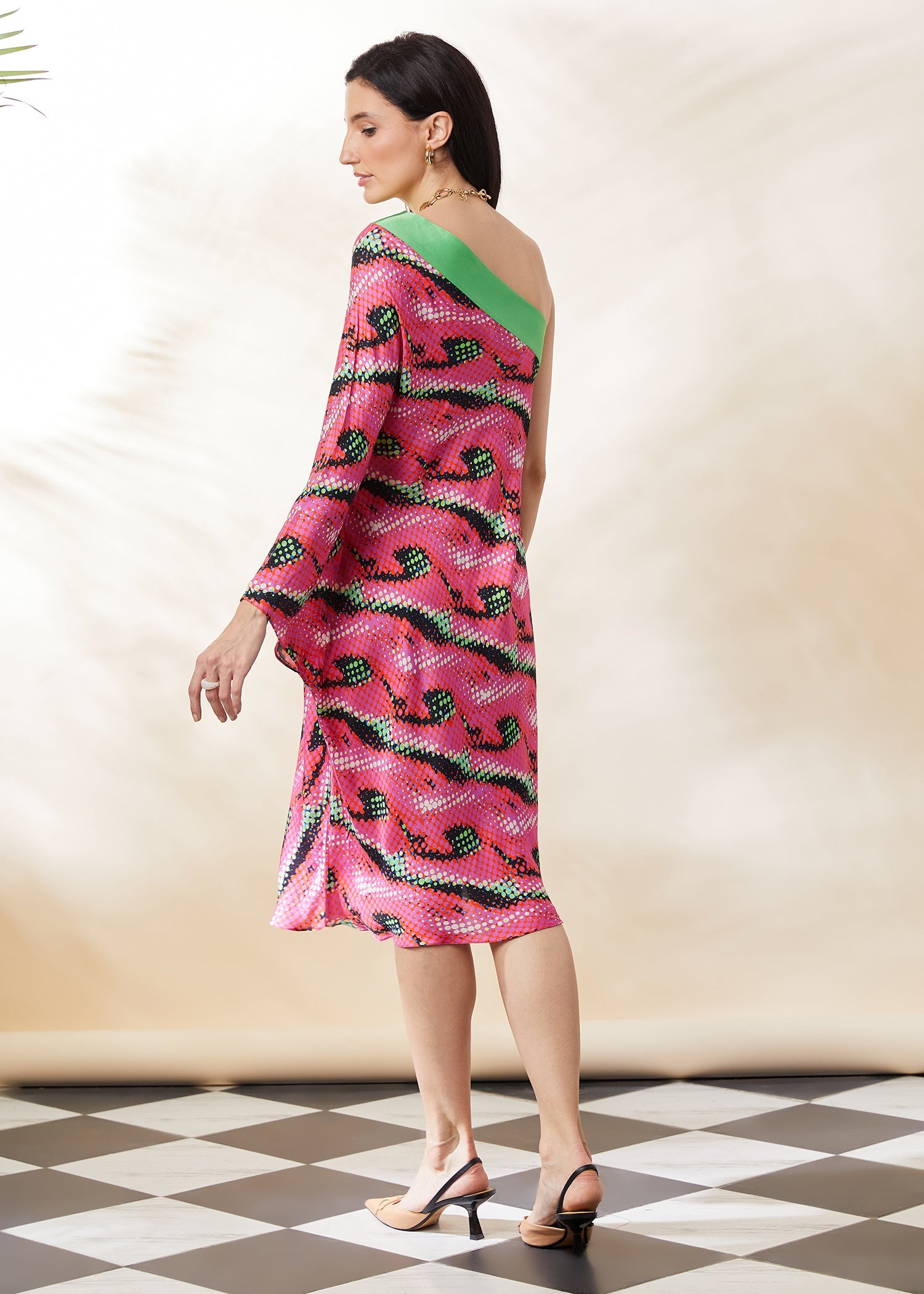 Fuchsia Off-shoulder Dress