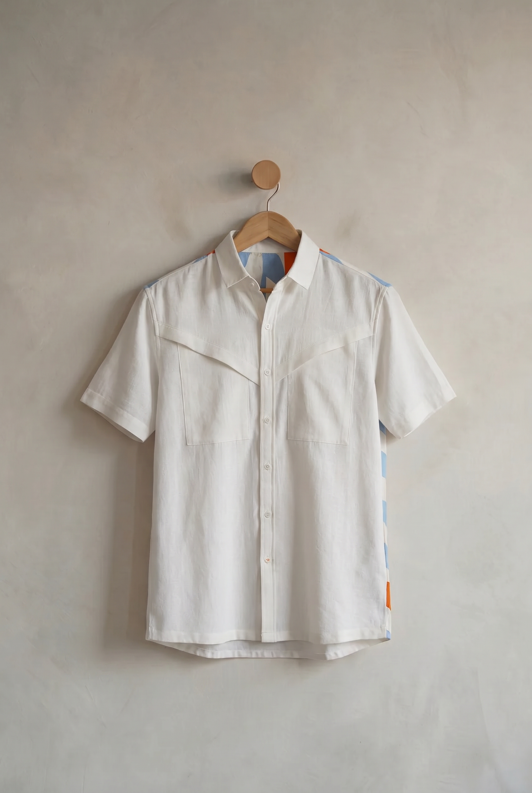 After Wave | Men's Printed Cotton-Linen Shirt
