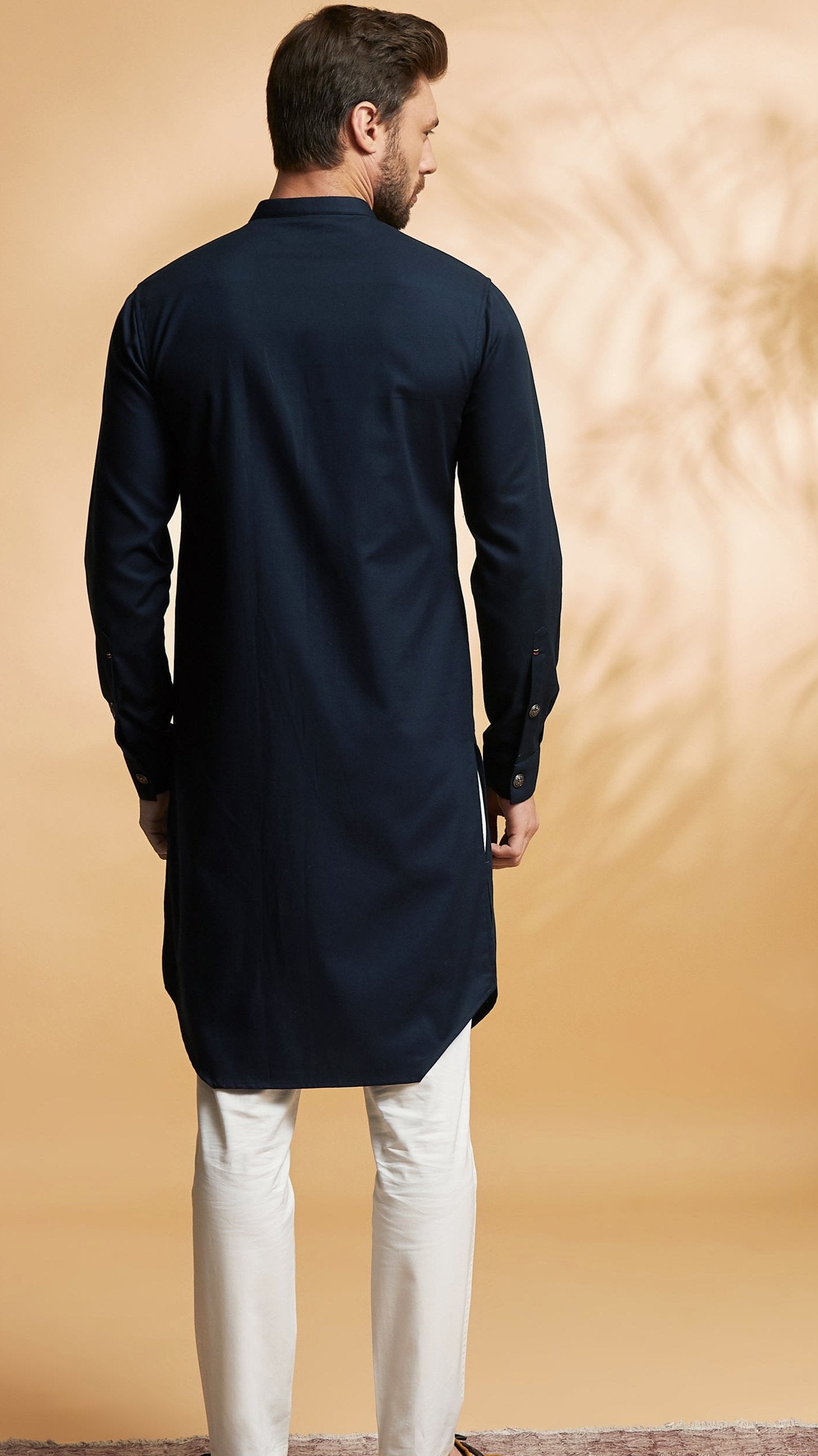 Kurta-Achkan in Navy