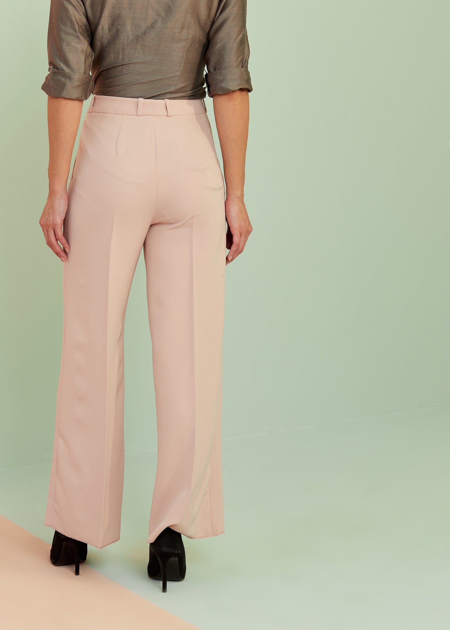 Dusty Pink Flared Pants