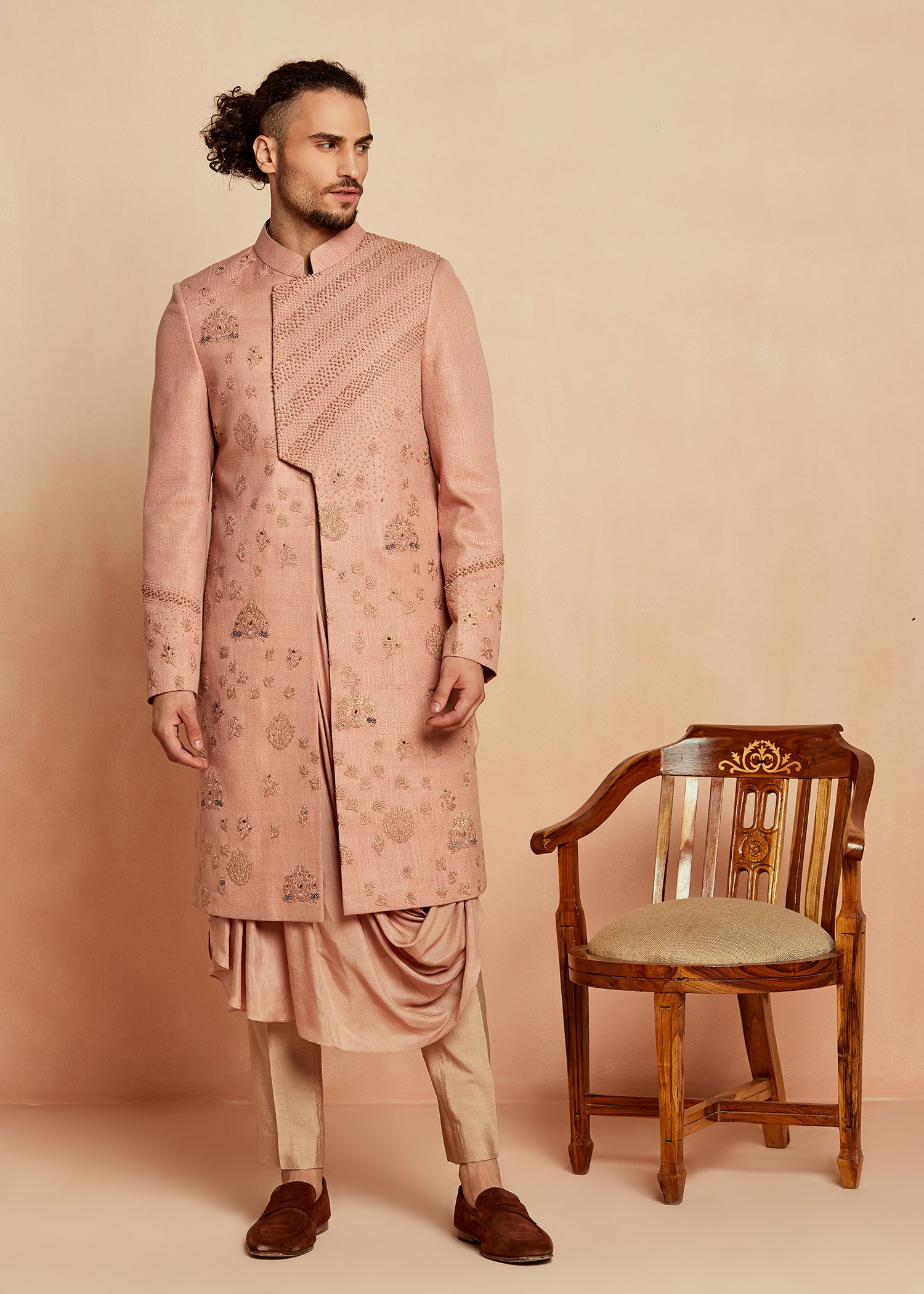 LINEAGE SHERWANI IN DUSTY PINK