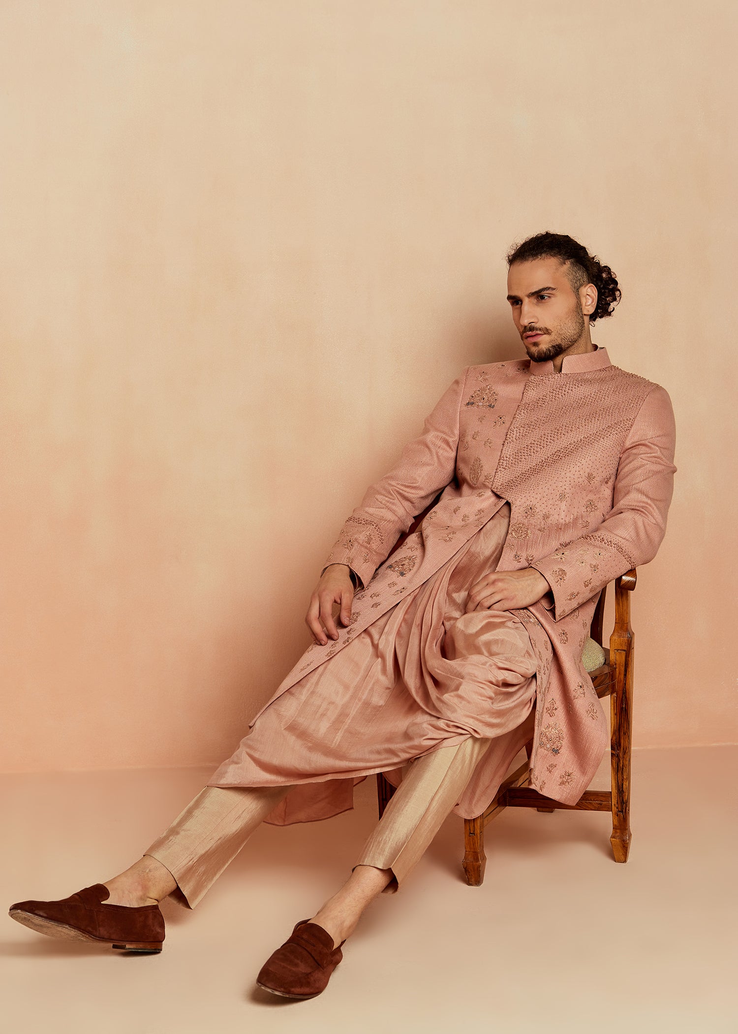 LINEAGE SHERWANI IN DUSTY PINK