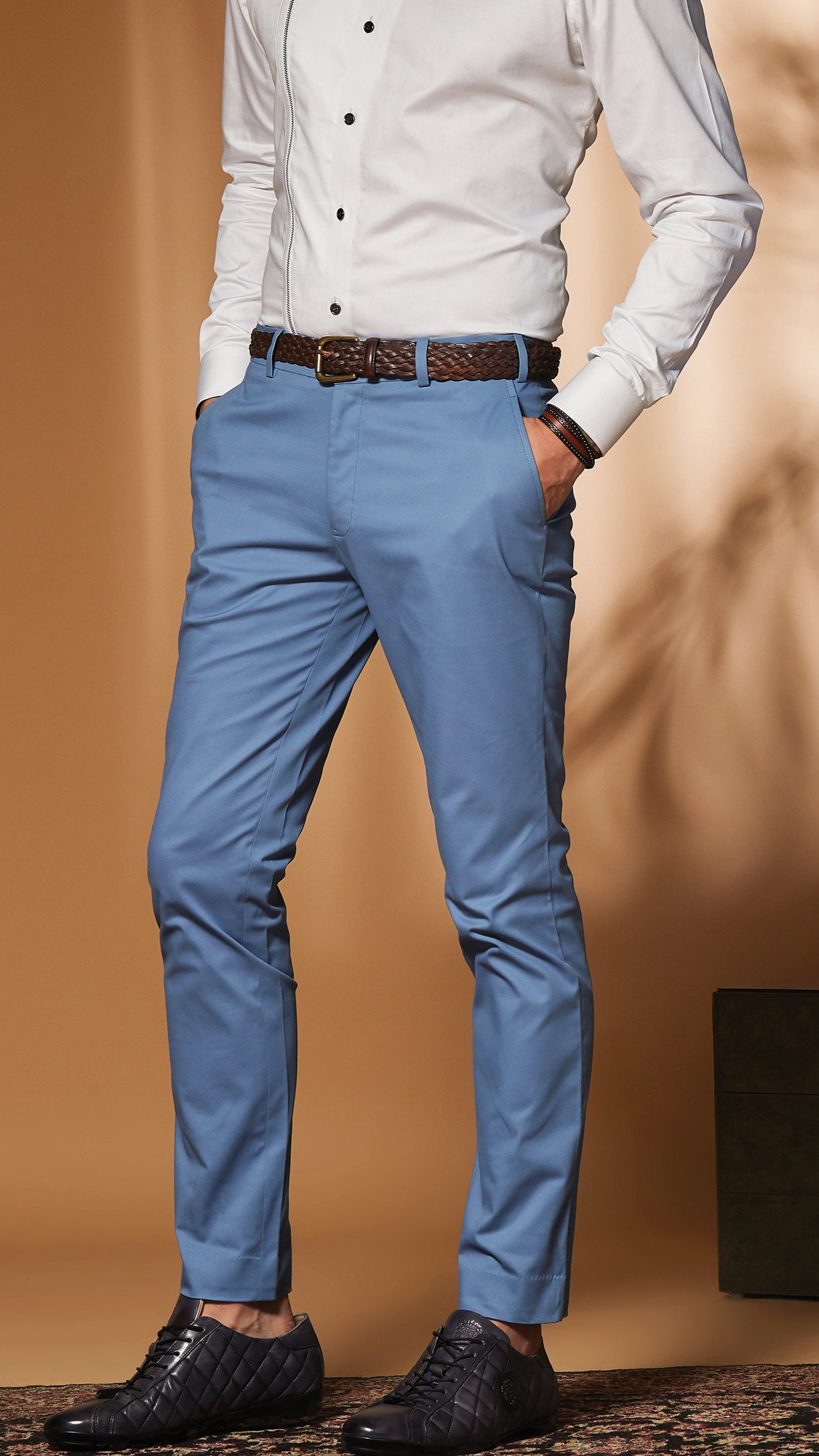 Sky Blue Stretch Trousers