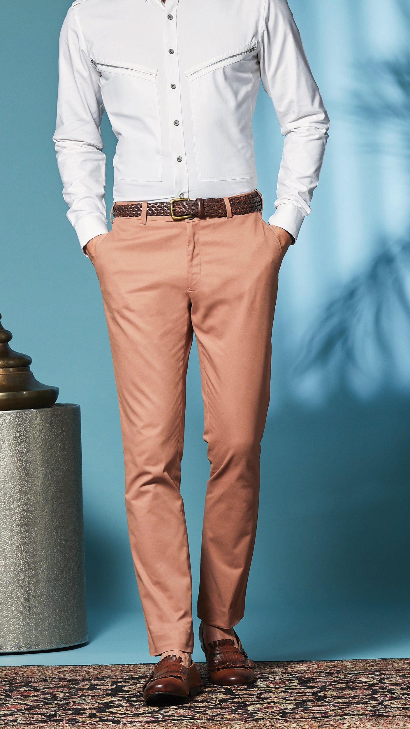 Dusty Pink Strech Trousers