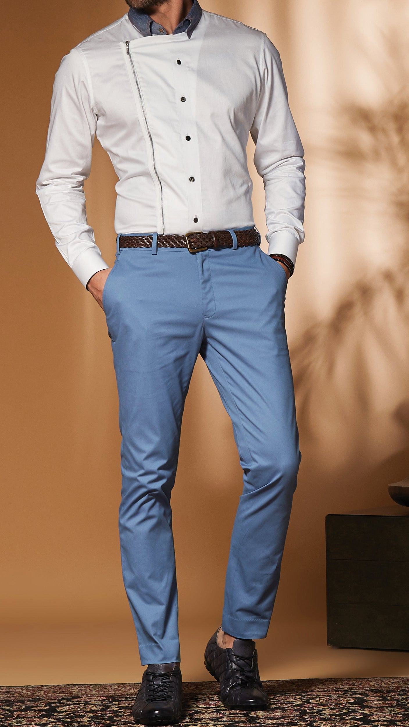 Sky Blue Stretch Trousers