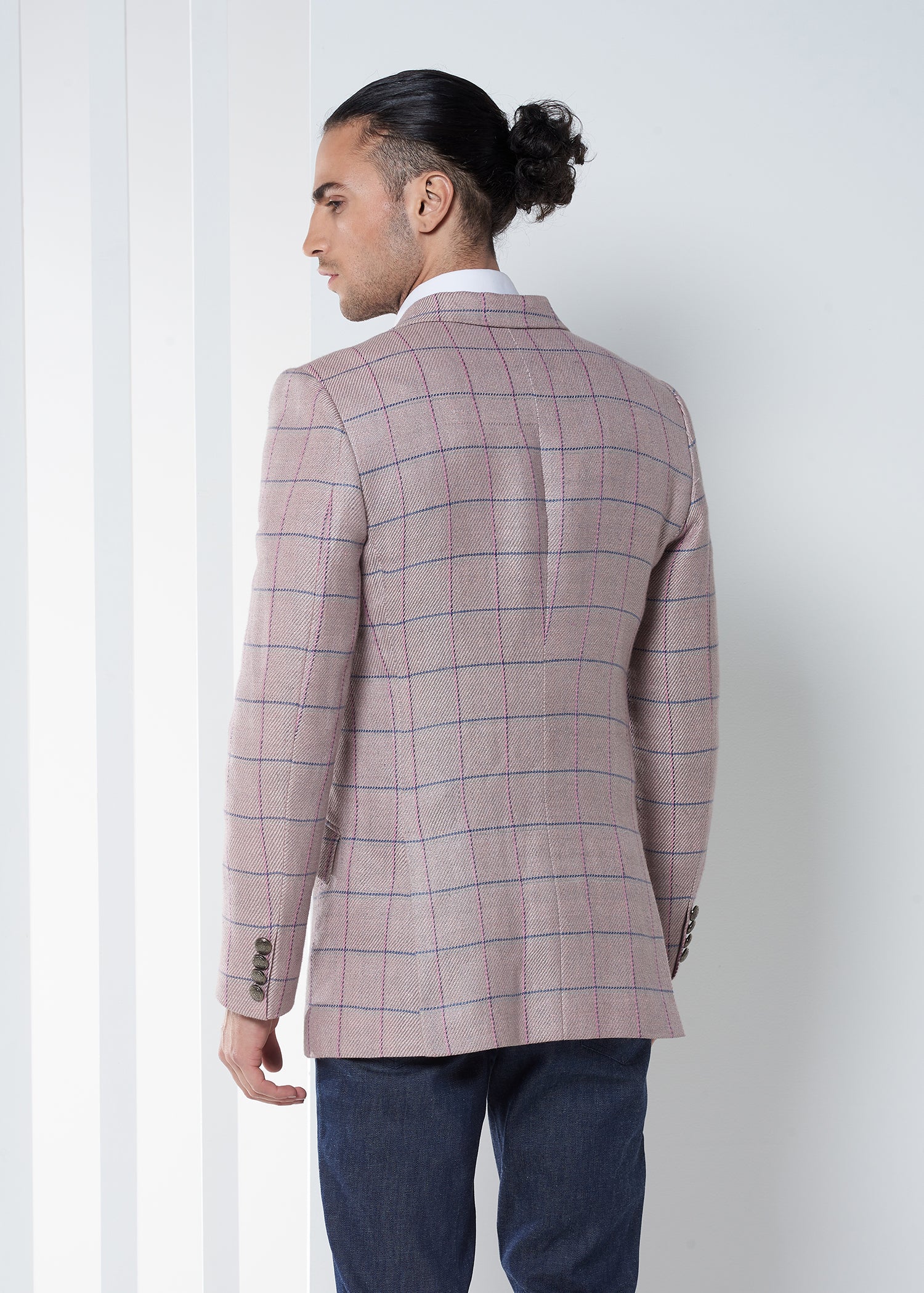 Pink Check Jacket with Crest