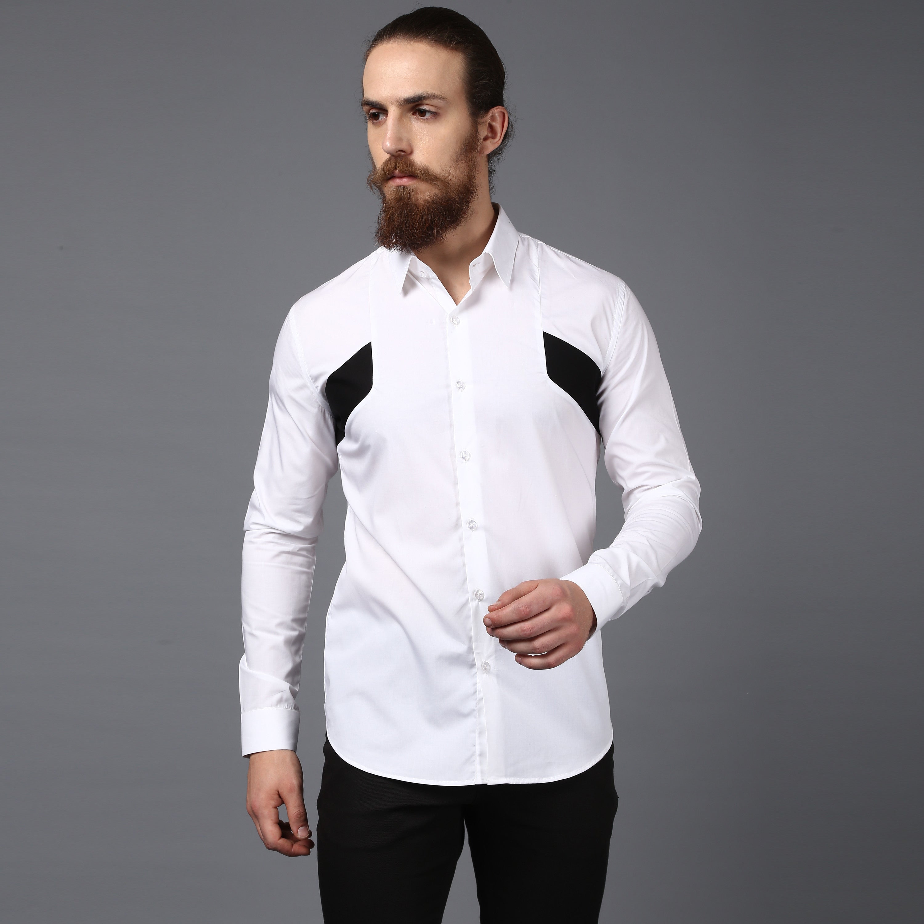 White Panelisation Cotton shirt