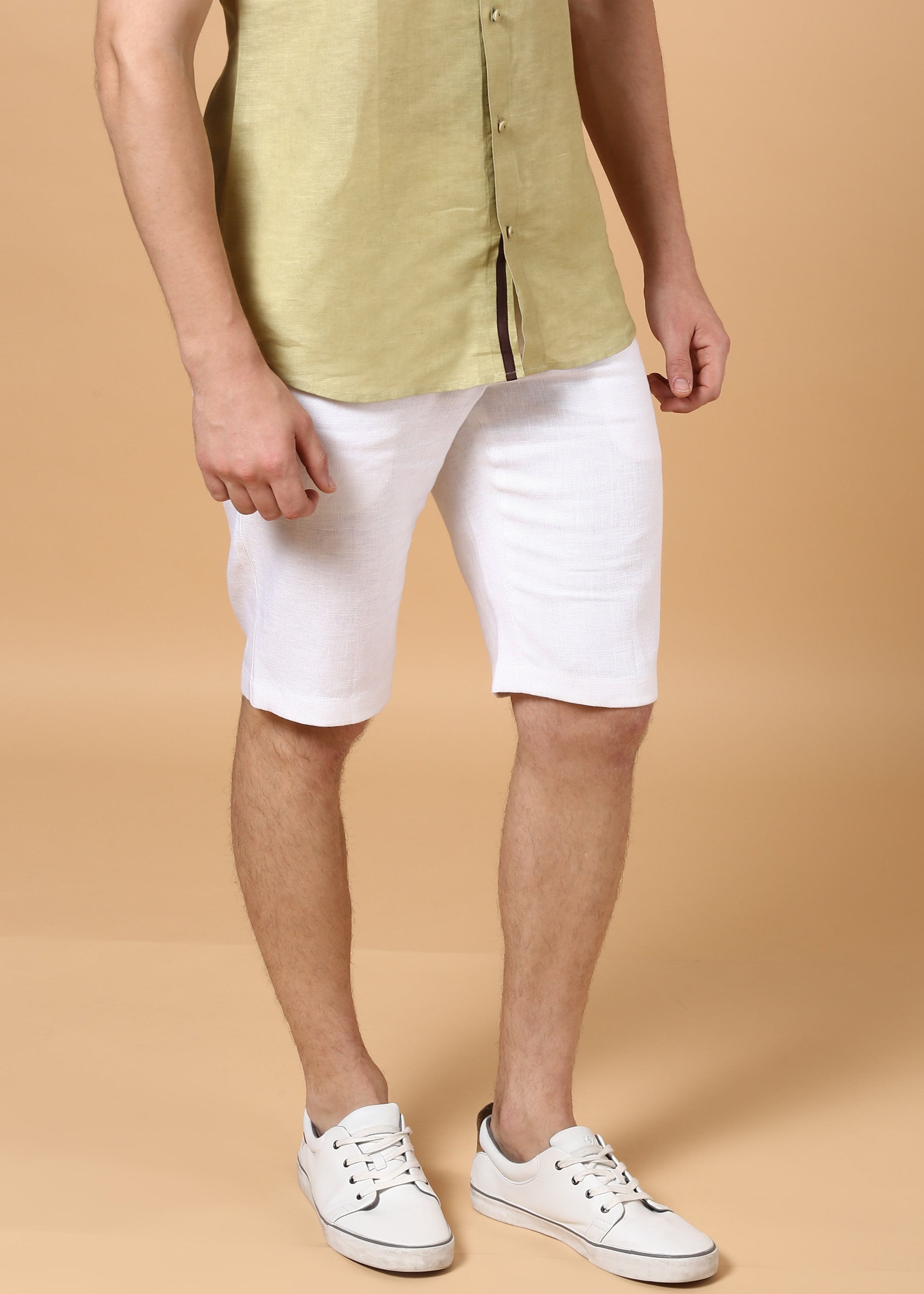 White Linen Shorts