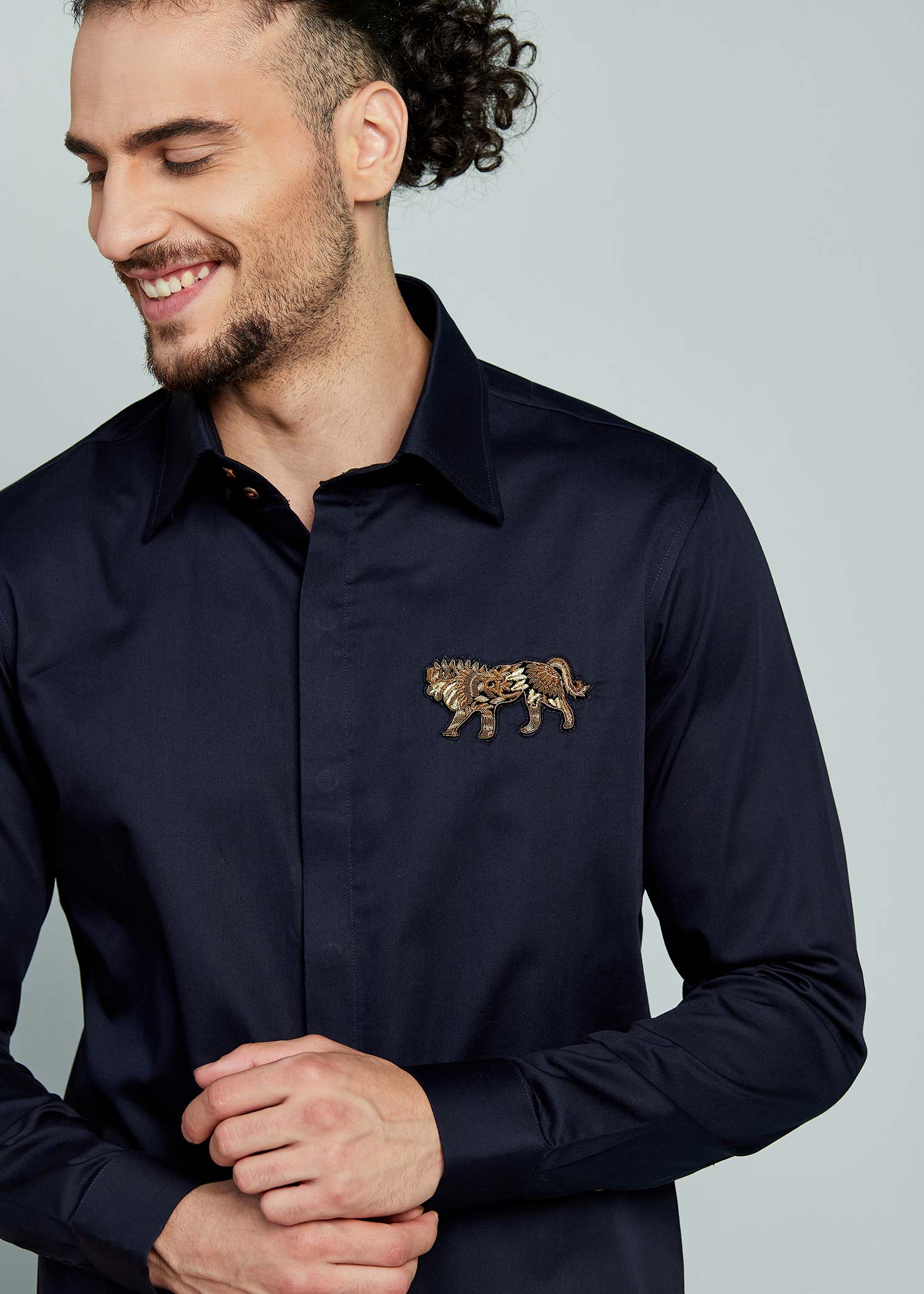 Lion Embroidered Shirt